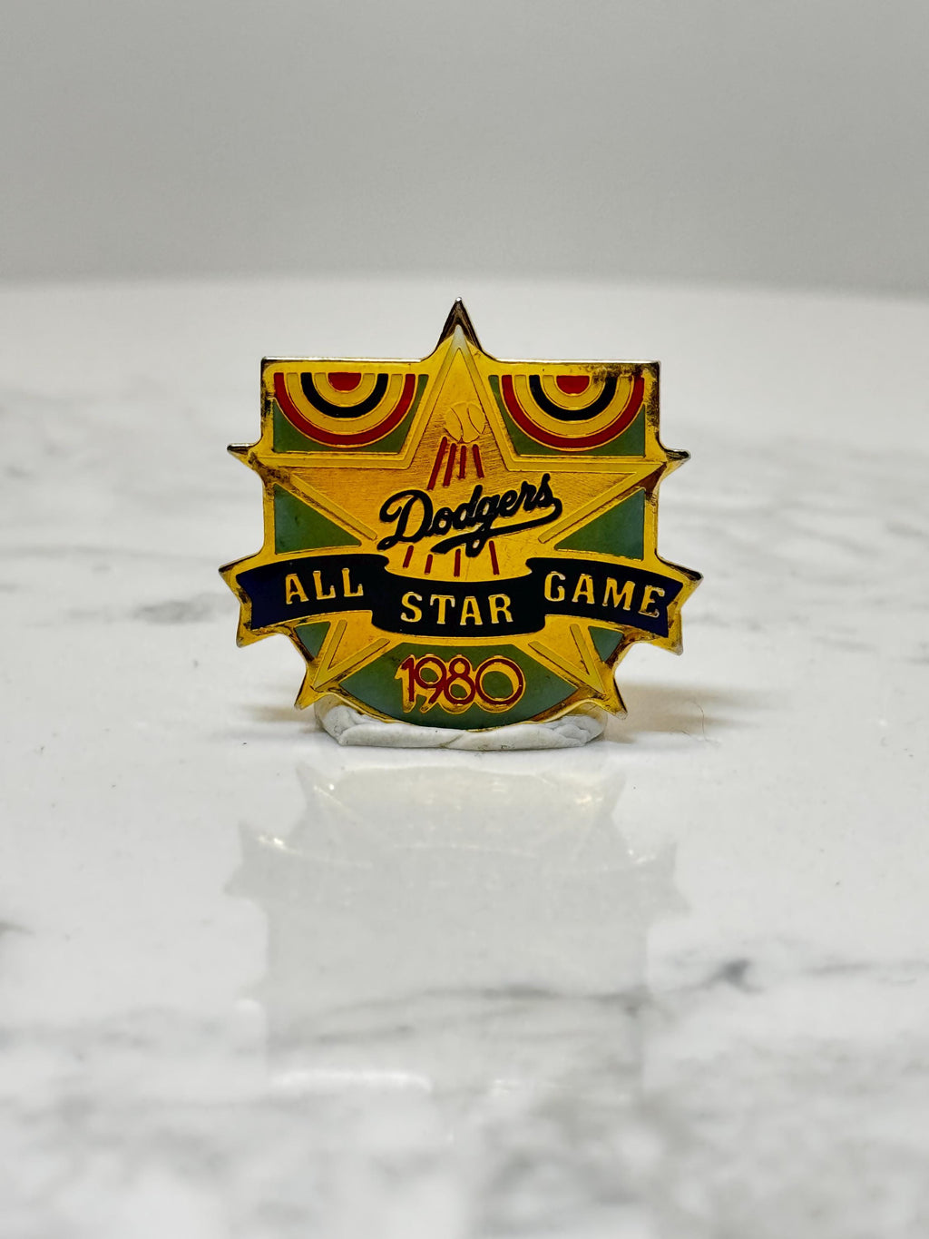 Dodgers All Star Game Pin: Yellow Enamel Star - 1980 Sports Accessory