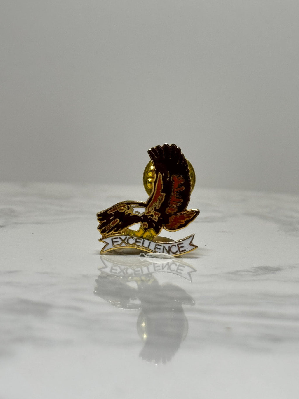 Eagle Excellence Pin: Gold & Brown Enamel - Motivational Award Accessory