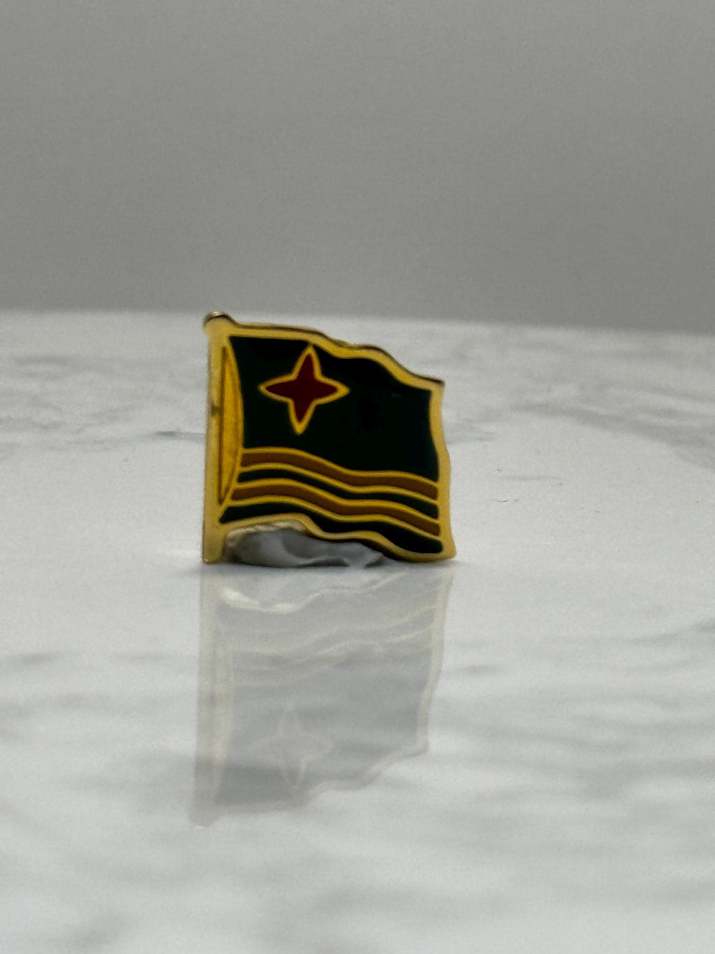 Suriname Flag Lapel Pin: Gold Trim Enamel - Patriotic Accessory