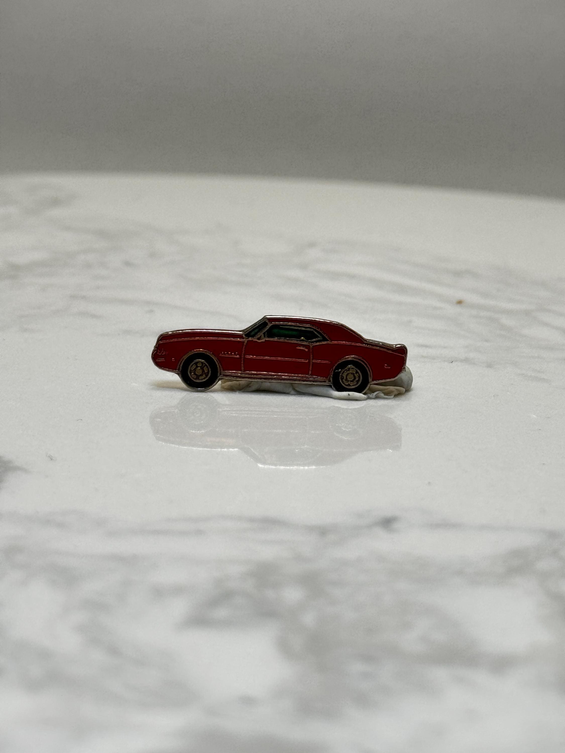 1968 Camaro Style Pin: Red Classic Muscle Car Enamel Lapel Pin