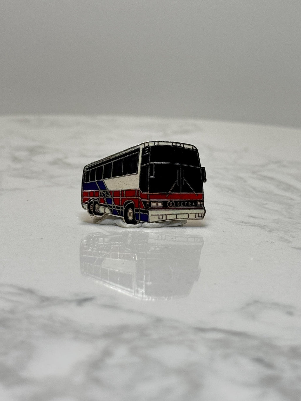 Setra Bus Lapel Pin: Red White Blue Enamel - Vintage Transit Accessory