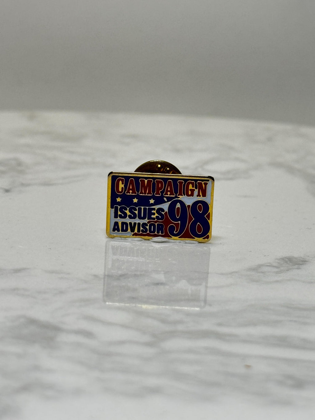 Campaign Issues Advisor Pin: Red White Blue Enamel - 1998 Political Accessory