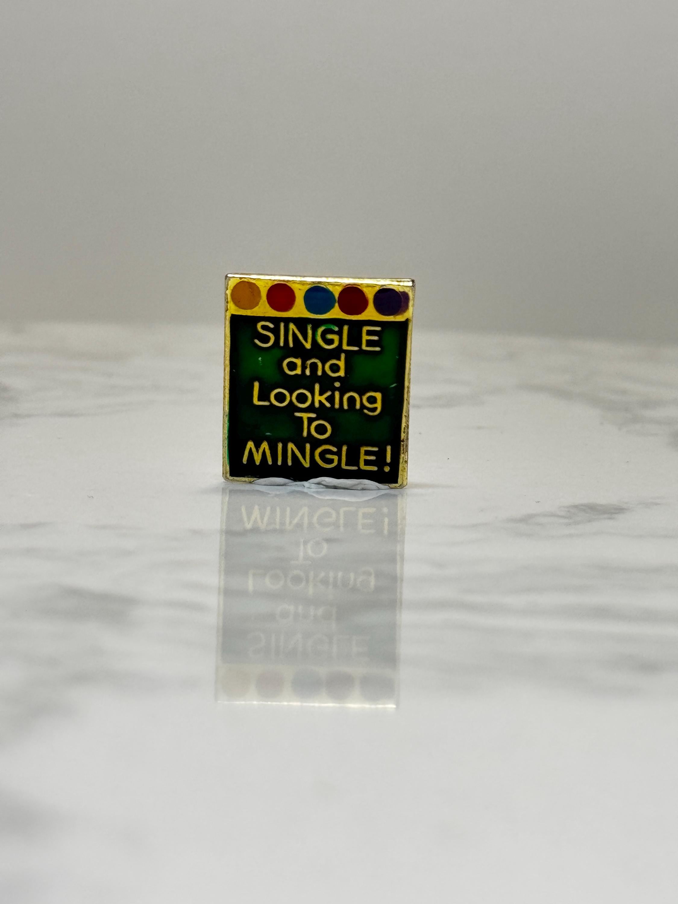 Funny Message Pin: Gold & Green Enamel - Retro Humor Accessory