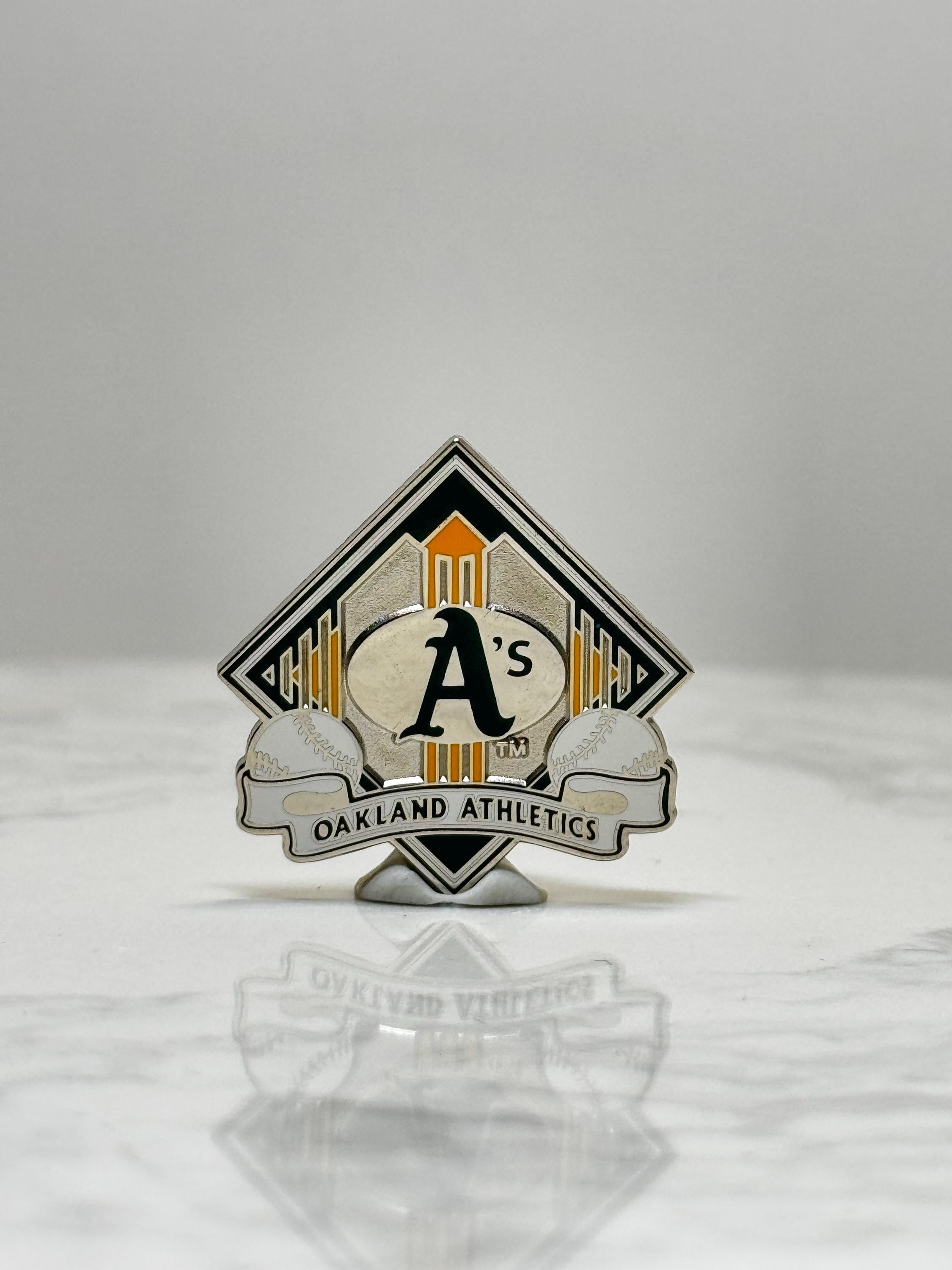 Oakland Athletics Baseball Pin: Silver Enamel Finish - MLB Sports Accessory