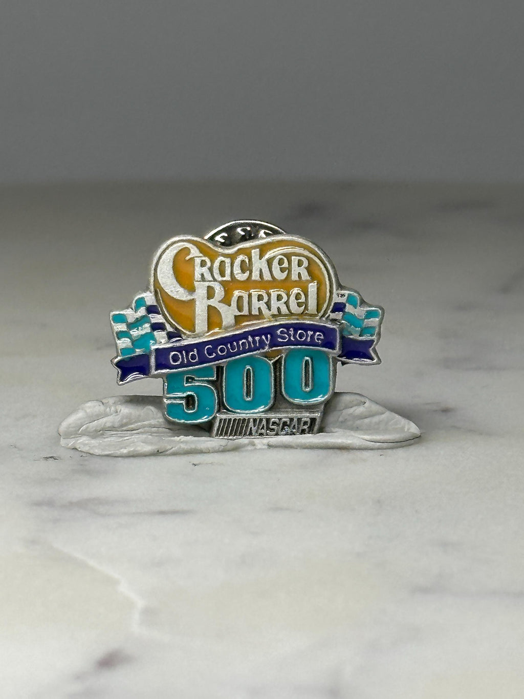 Cracker Barrel NASCAR 500 Pin: Enamel Silver - Racing Souvenir