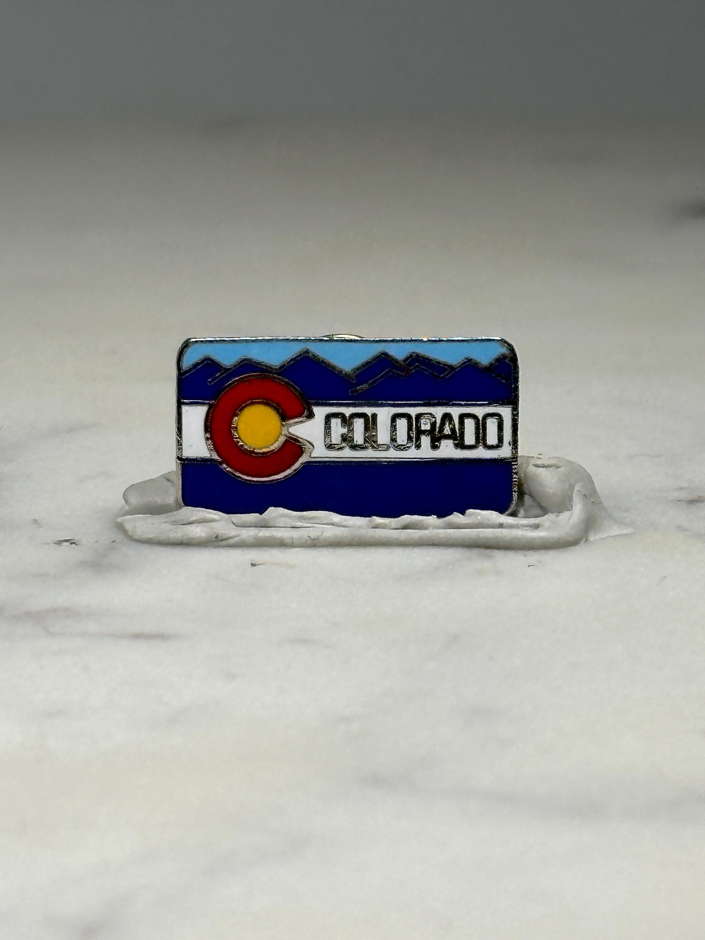 Colorado State Flag Enamel Pin: Blue Mountain Design - USA Travel Accessory