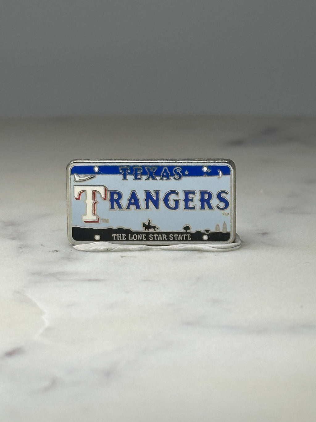 Texas Rangers License Plate Pin: Enamel - MLB Baseball Accessory