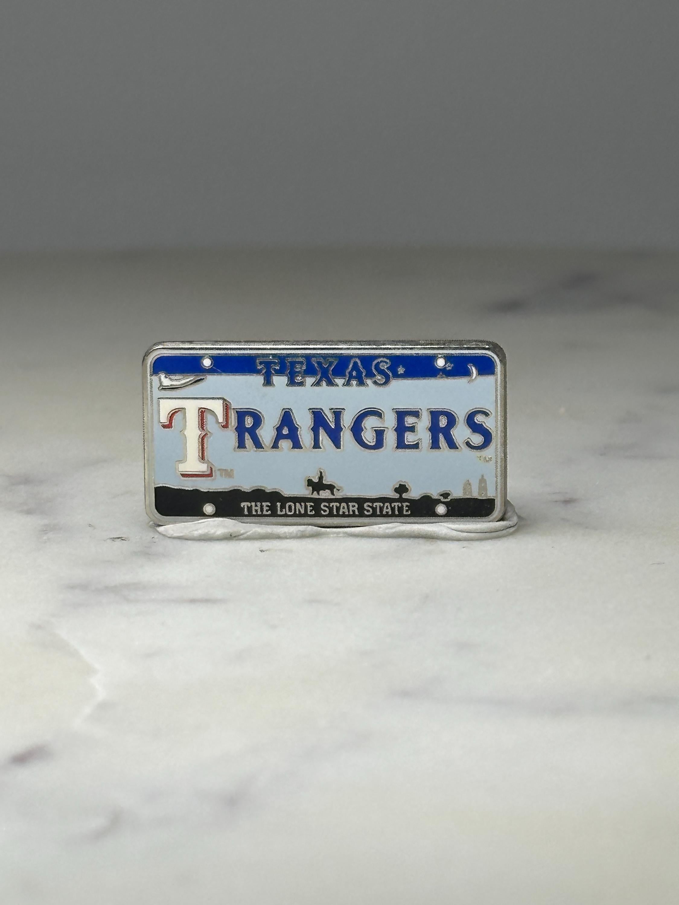Texas Rangers License Plate Pin: Enamel - MLB Baseball Accessory