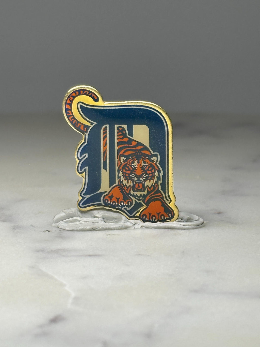 Detroit Tigers Logo Enamel Pin: Navy & Orange - MLB Sports Accessory