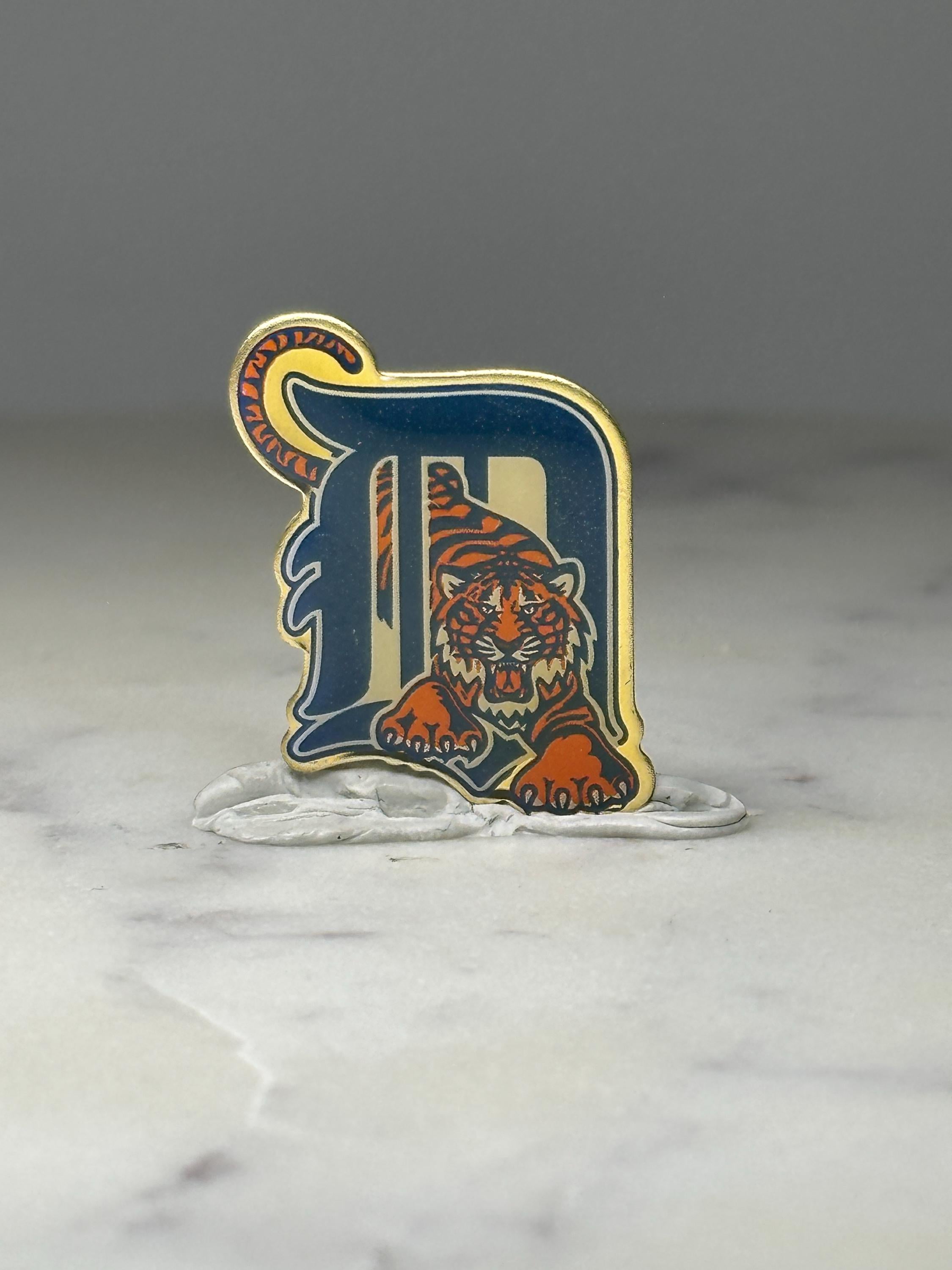 Detroit Tigers Logo Enamel Pin: Navy & Orange - MLB Sports Accessory