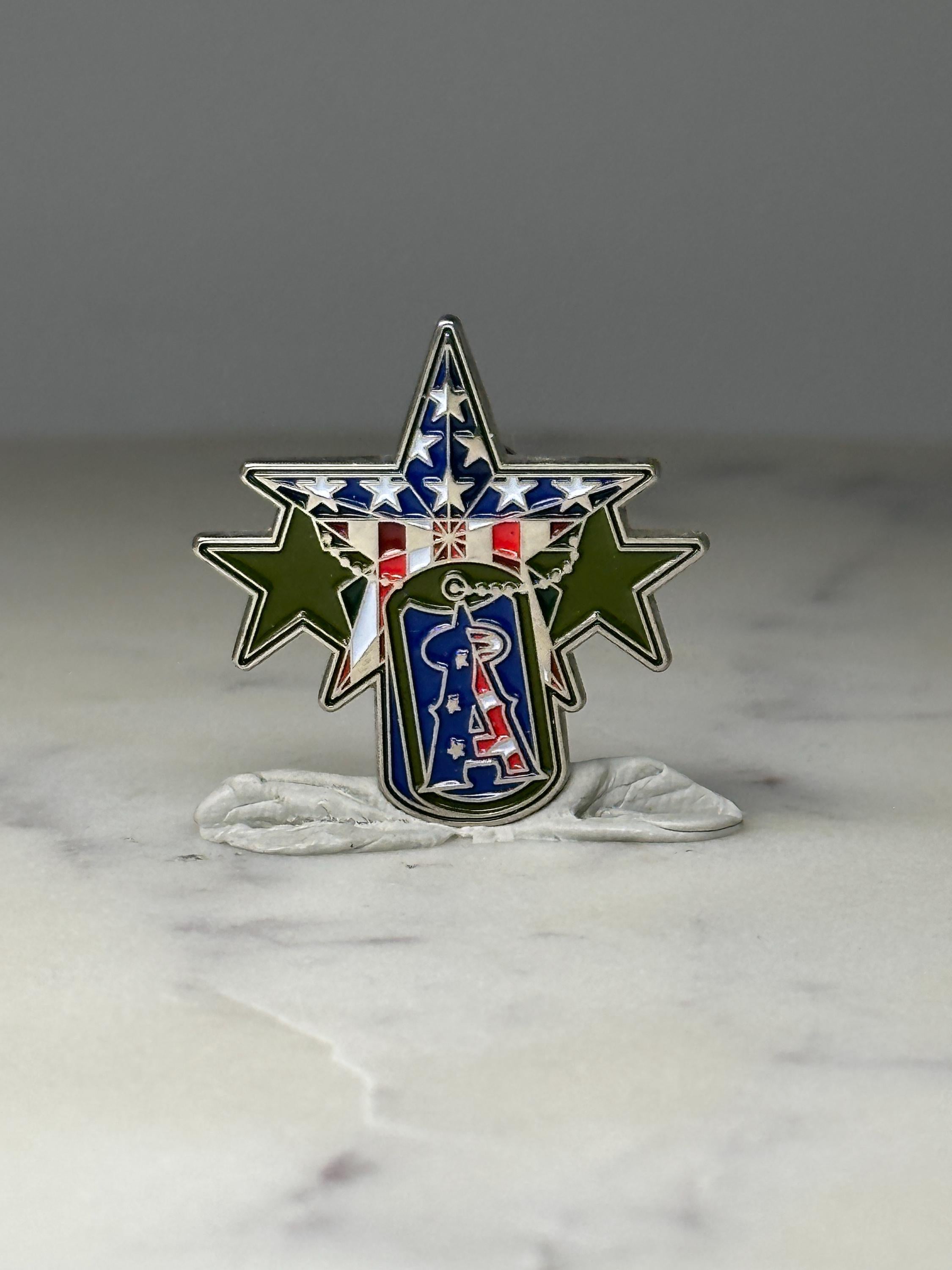 LA Angels Patriotic Pin MLB Military Appreciation Lapel Pin Baseball Collectible