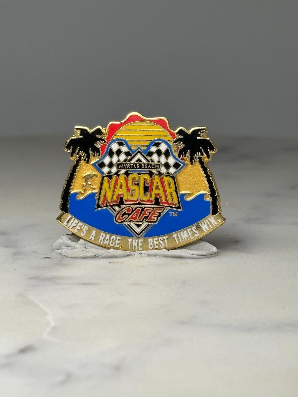 Myrtle Beach NASCAR Cafe Pin: Colorful Enamel - 1990s Souvenir