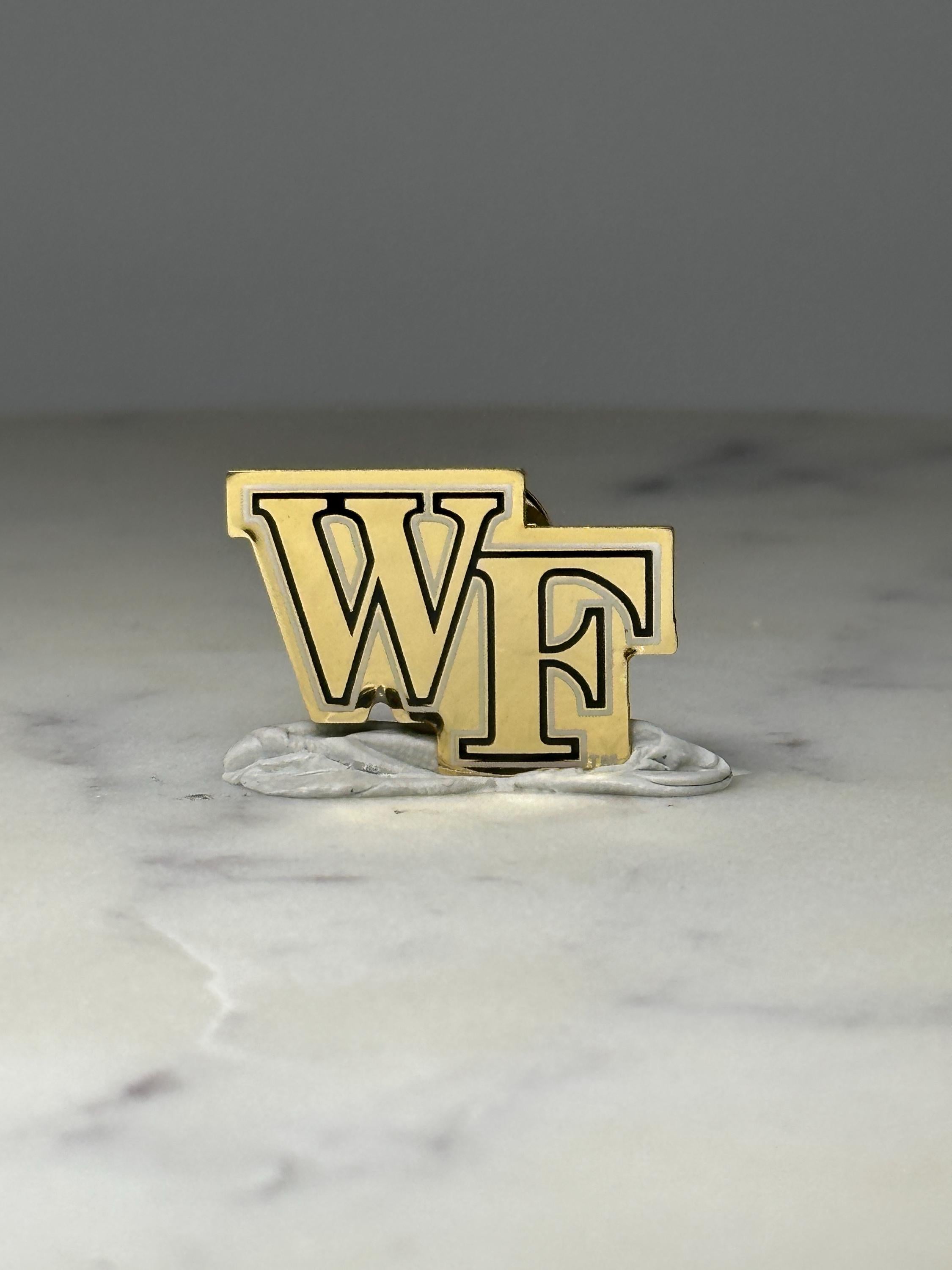 Wake Forest WF Logo Lapel Pin: Gold Tone Enamel - College Accessory