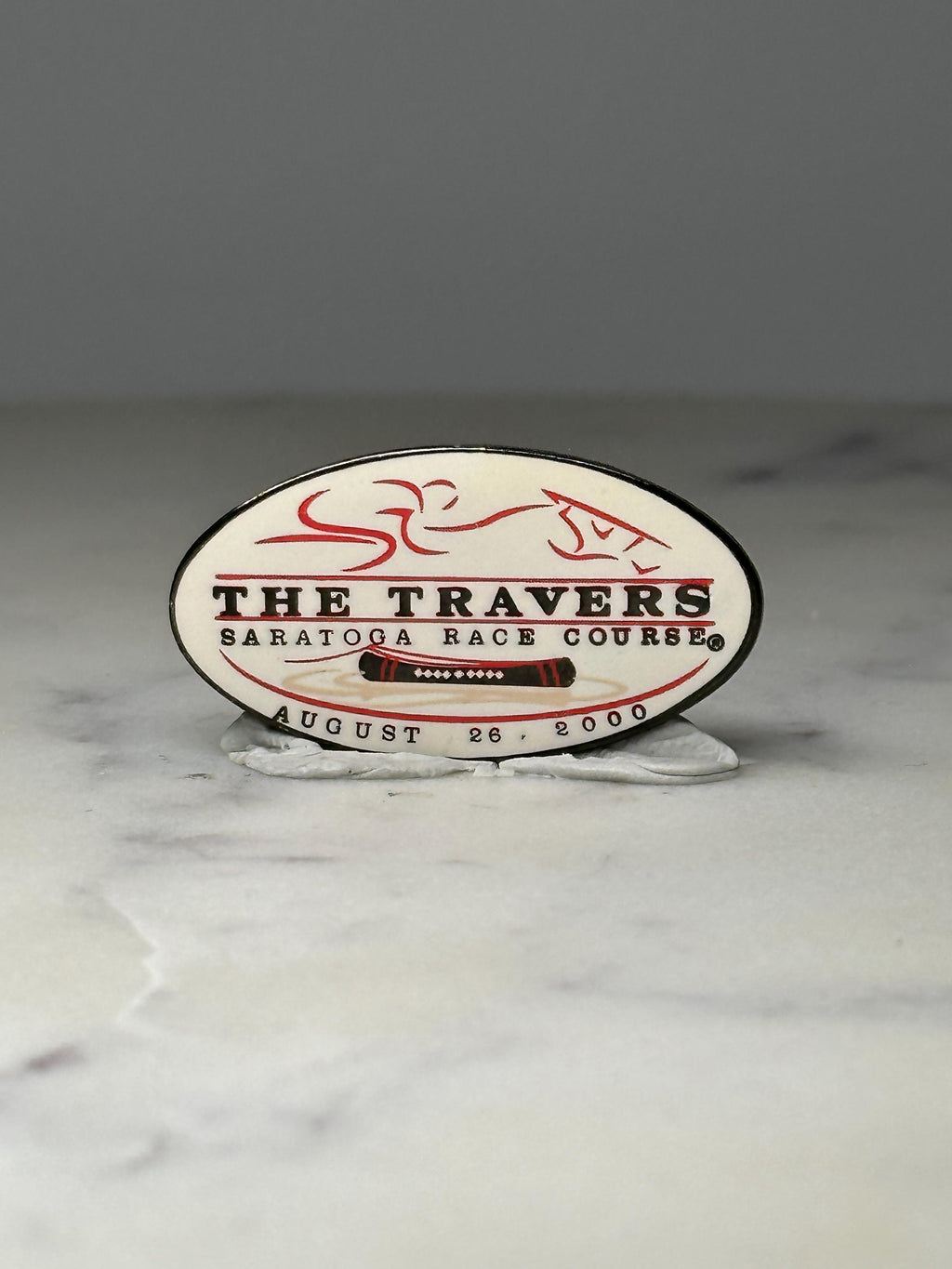 The Travers Saratoga Race Course Pin: Red Enamel - 2000 Horse Racing Accessory