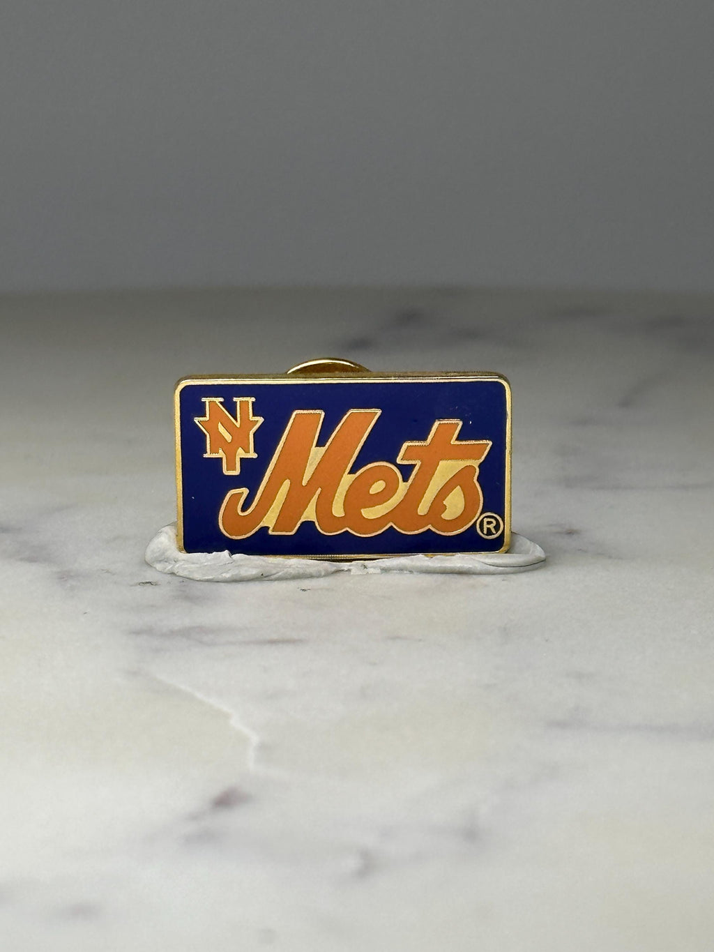 New York Mets Logo Enamel Pin: Blue & Orange - MLB Accessory