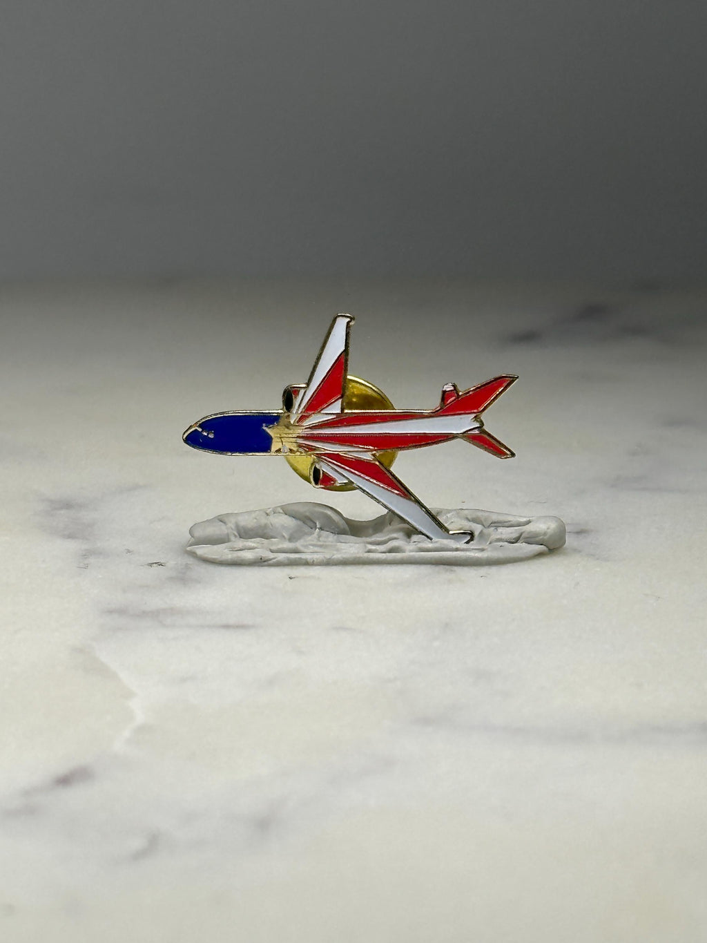 Patriotic Airplane Lapel Pin: Red White Blue Enamel - Aviation Accessory