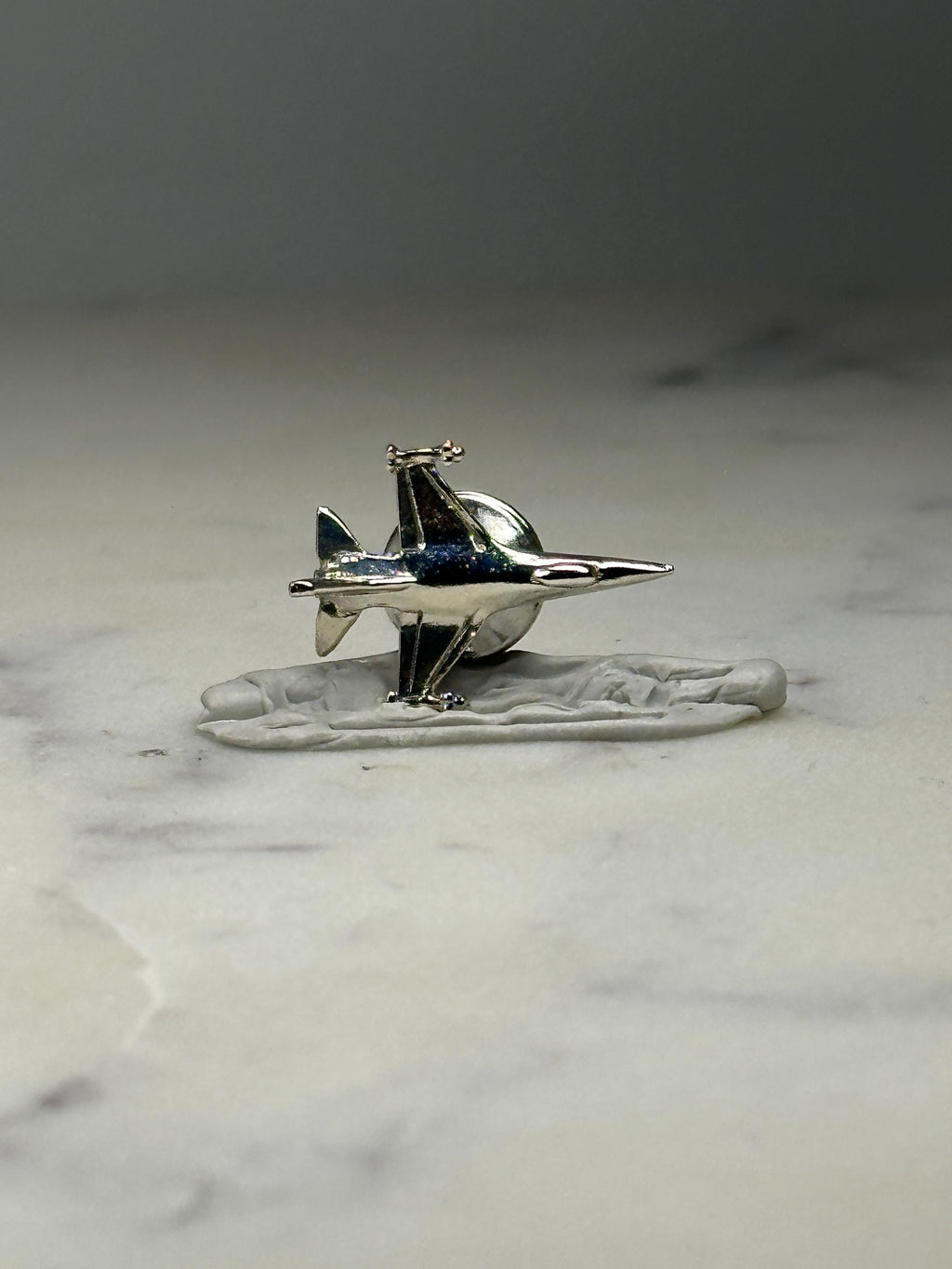 Jet Fighter Airplane Pin: Silver Tone - Aviation Accessory