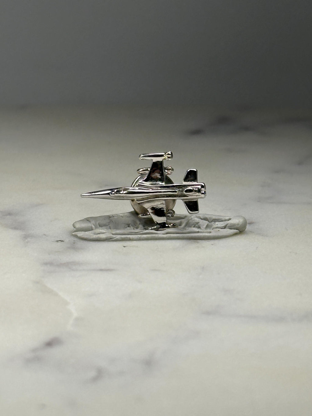 F 104 Starfighter Jet Pin Cold War Interceptor Aircraft Lapel Pin Silver Tone