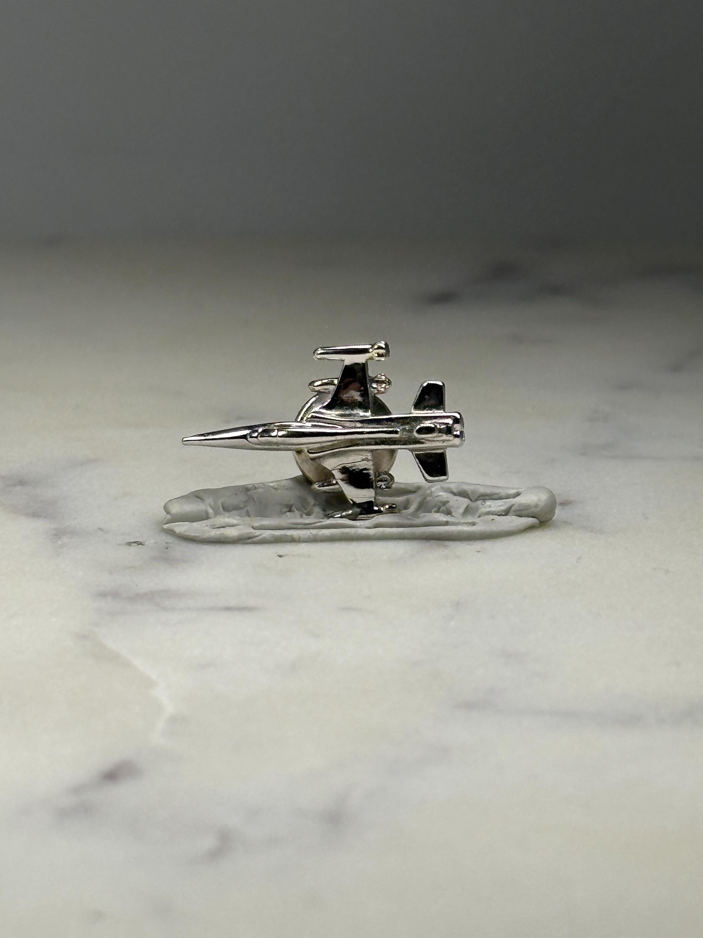 F 104 Starfighter Jet Pin Cold War Interceptor Aircraft Lapel Pin Silver Tone