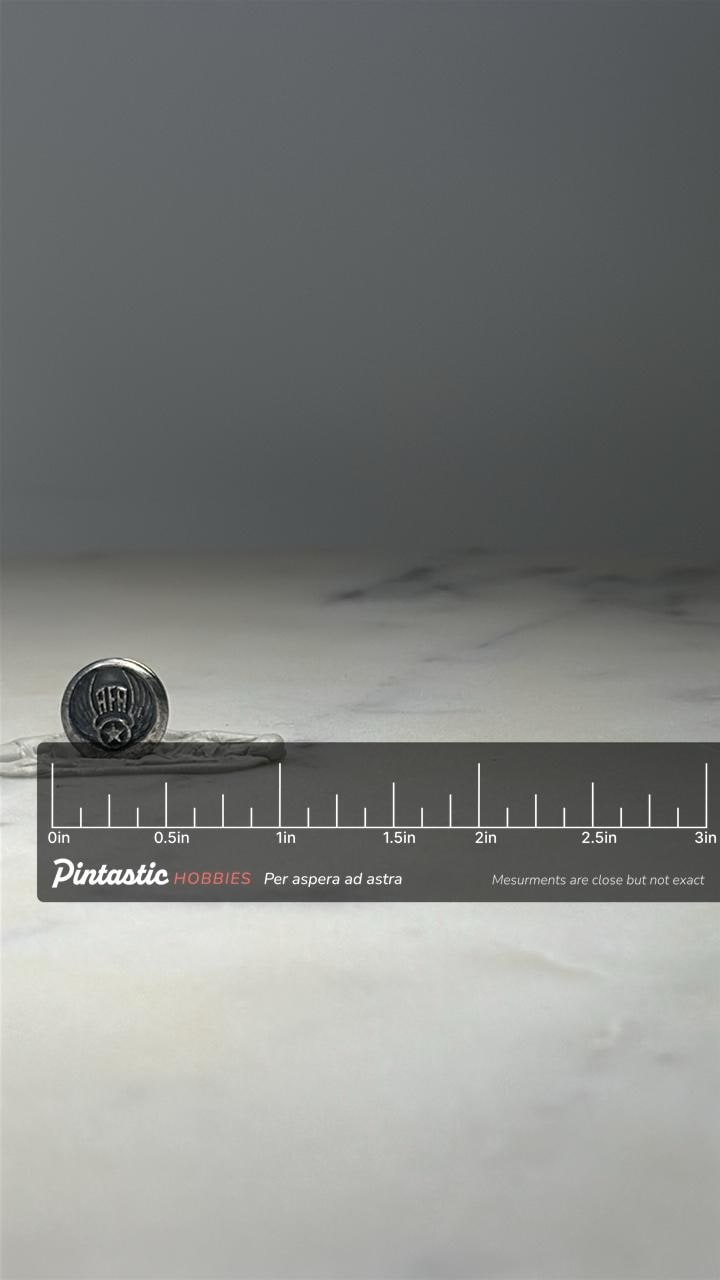 Air Force Academy AFA Lapel Pin: Silver Tone - Military Accessory with ruler overlay for size reference