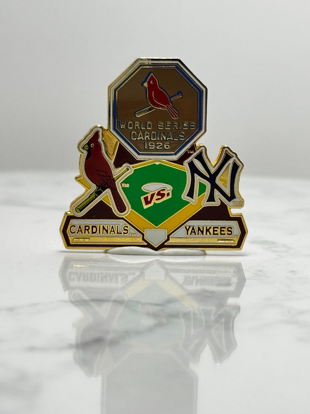 Cardinals vs Yankees Pin: Gold Enamel - 1926 World Series