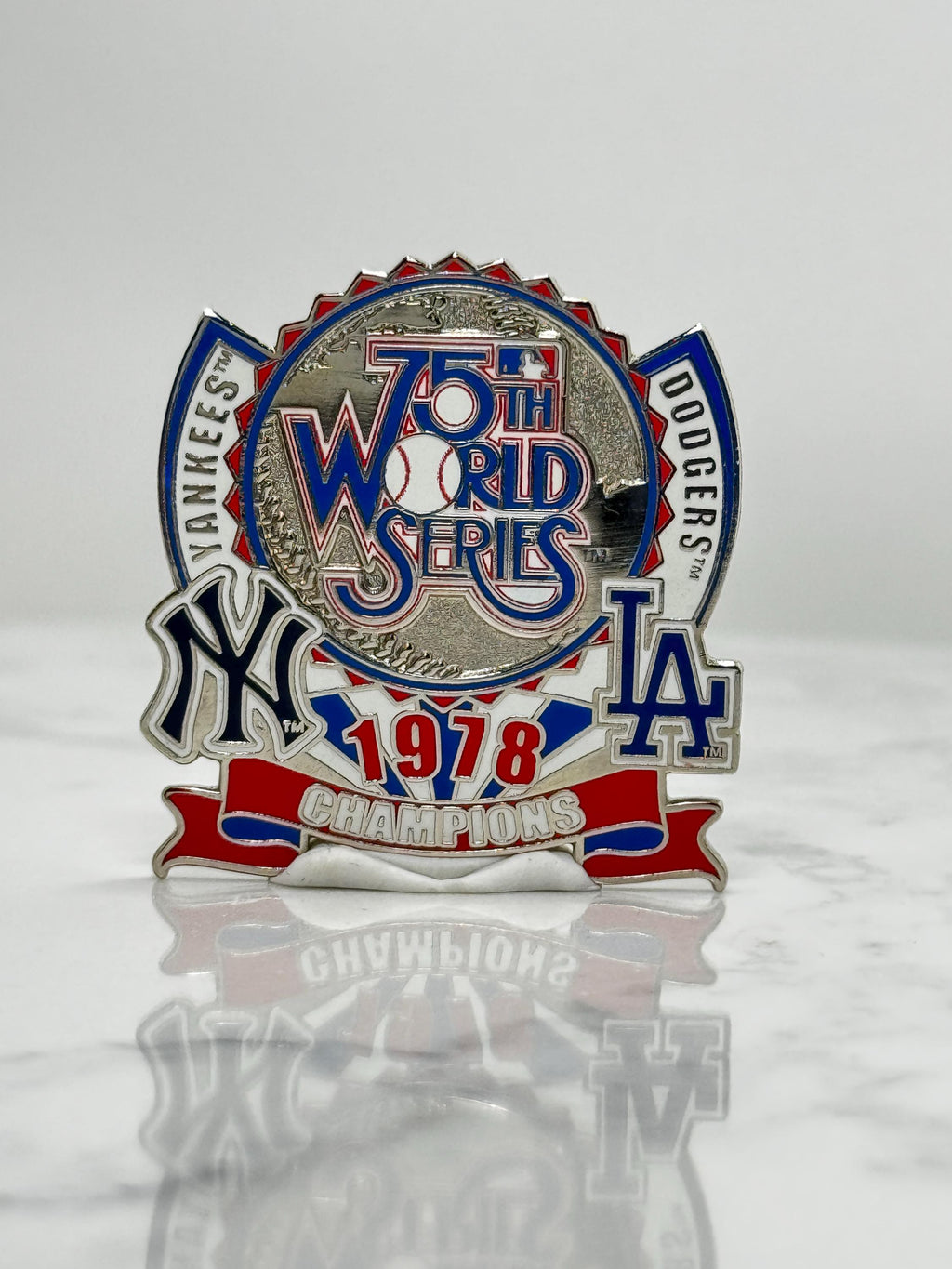 1978 World Series Baseball Pin: Red White Blue - MLB Champions