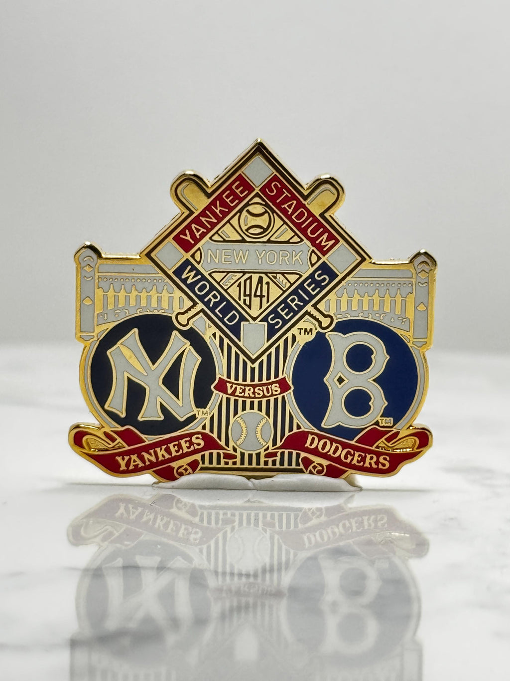 Yankees vs Dodgers Lapel Pin: Gold Enamel - 1941 World Series
