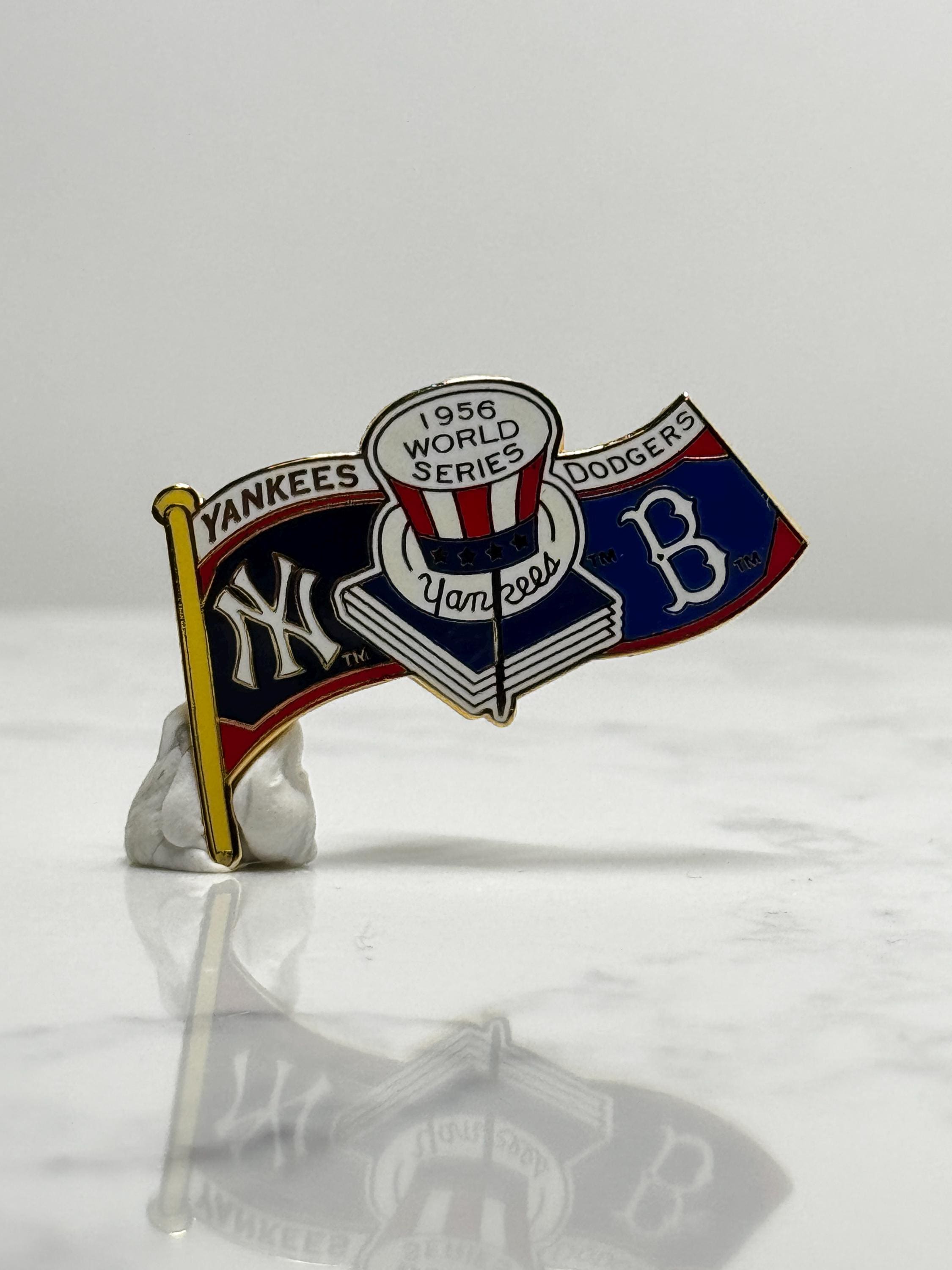 1956 World Series Yankees vs Dodgers Pin: Enamel Flag - MLB Baseball