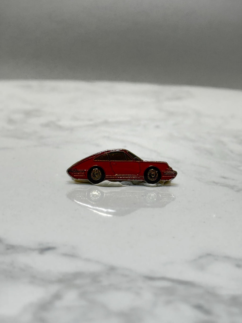 Porsche 911 enamel pin: red classic 70s 80s sports car lapel pin