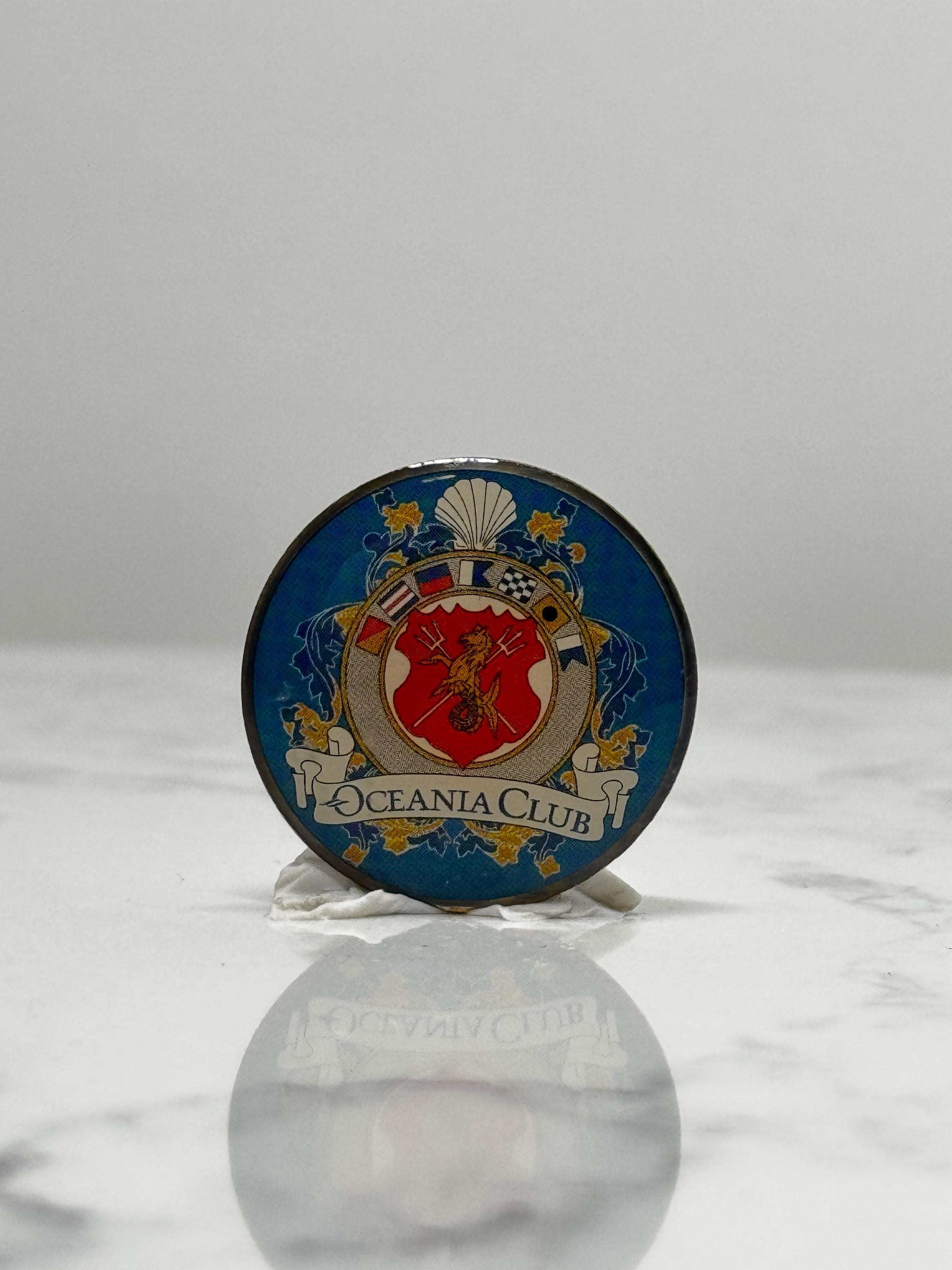 Oceania Club Lapel Pin: Blue Enamel Nautical - Cruise Era Accessory