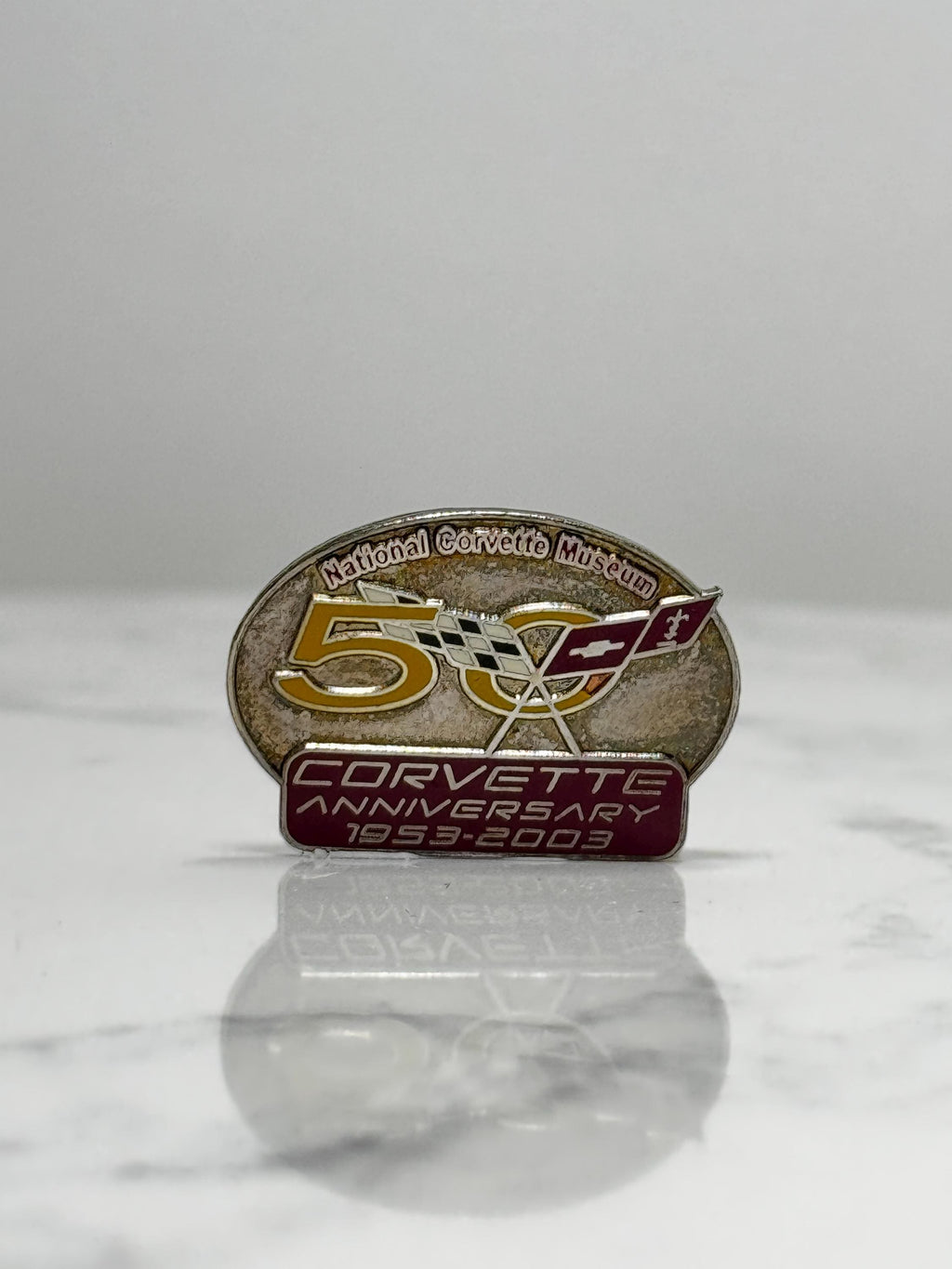 Corvette 50th Anniversary Lapel Pin: Gold Enamel - 1953-2003