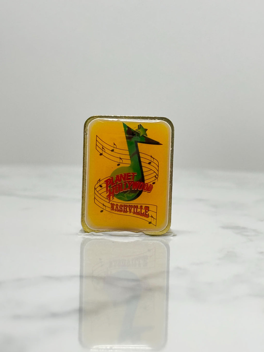 Planet Hollywood Nashville Pin: Yellow Music Note - 1990s Accessory