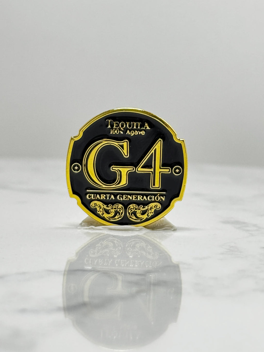 G4 Tequila Enamel Pin: Black & Gold Finish - Barware Accessory