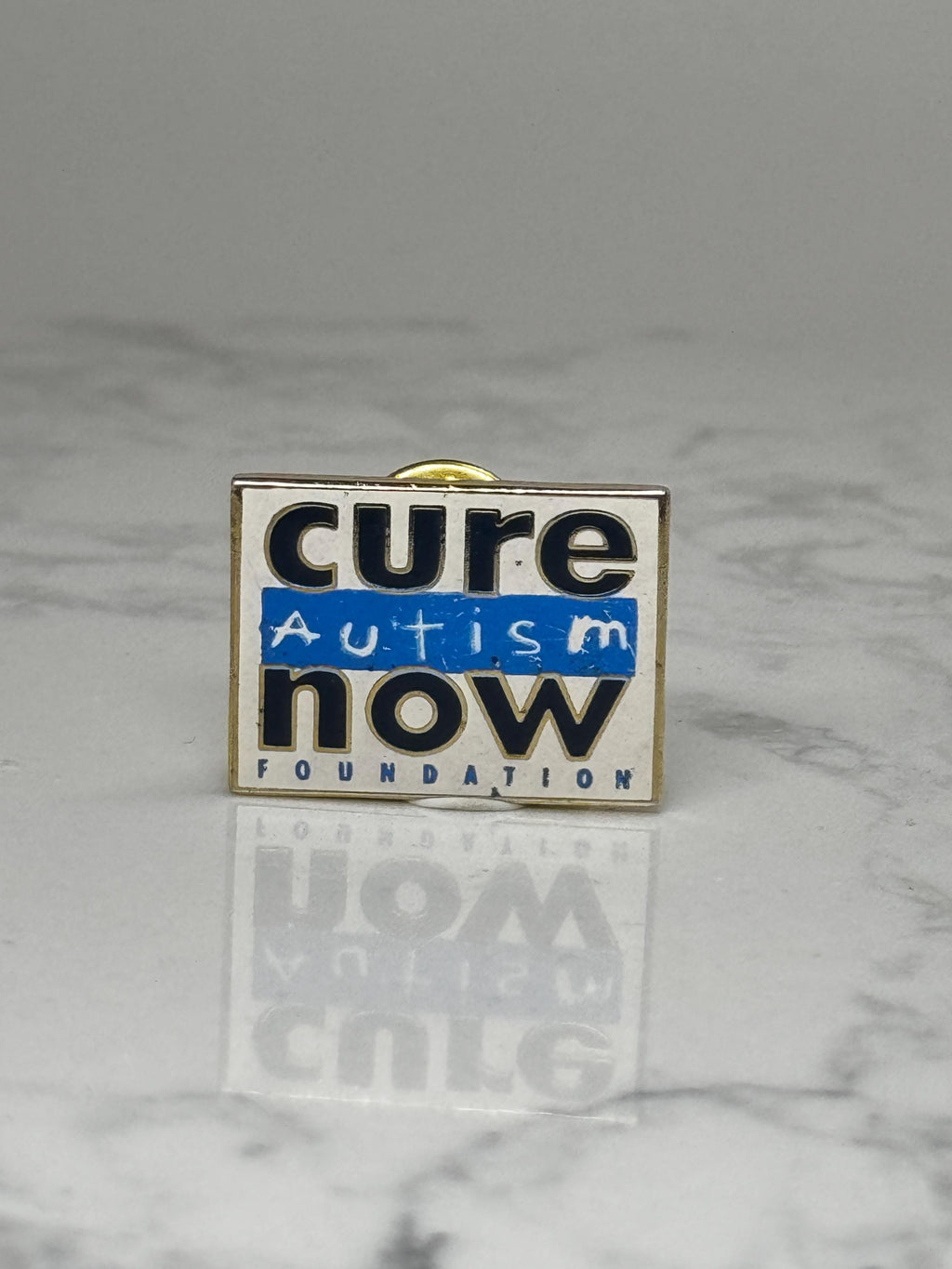 Cure Autism Now Foundation Pin: Blue White Enamel - Charity Accessory