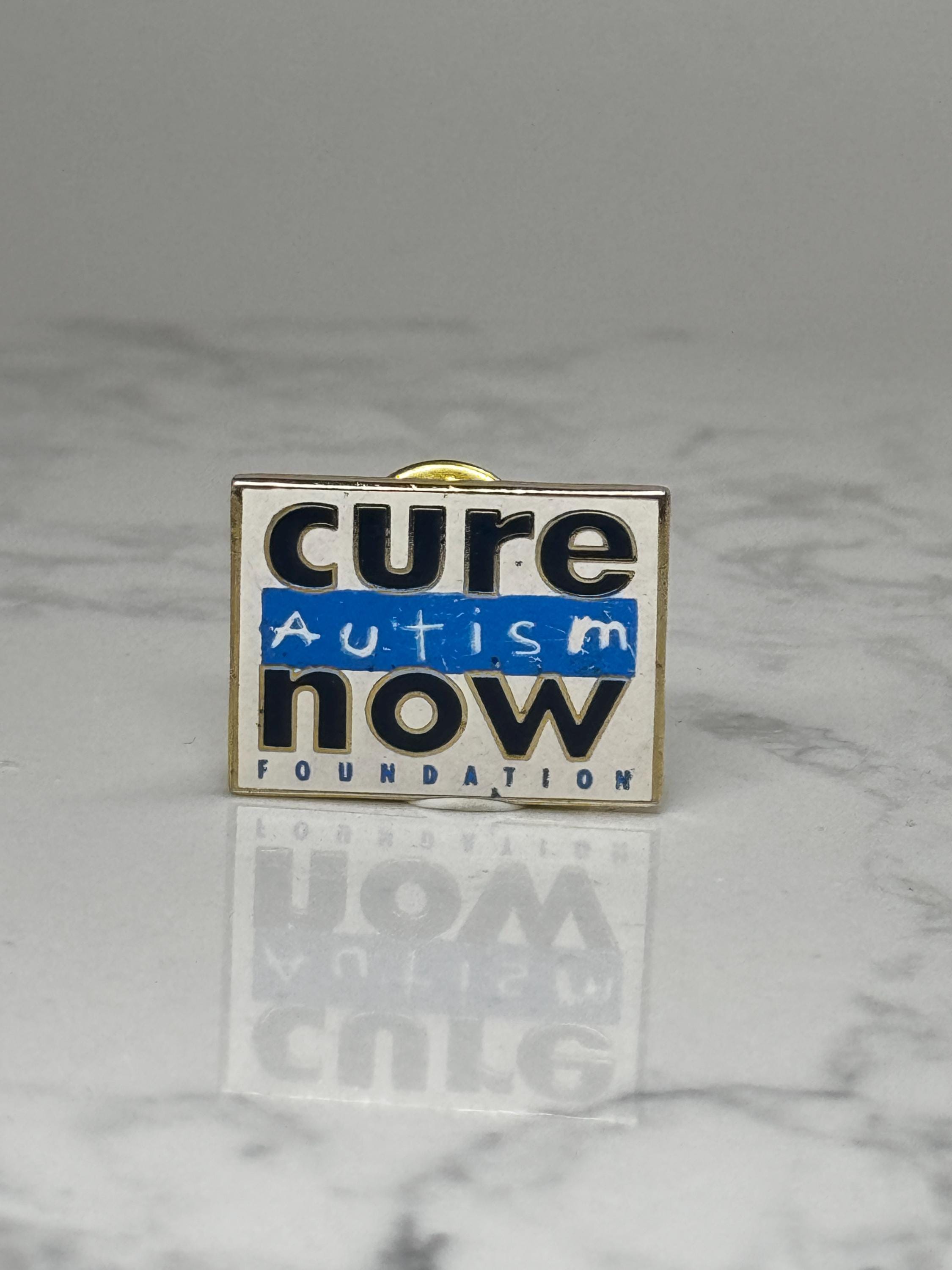Cure Autism Now Foundation Pin: Blue White Enamel - Charity Accessory