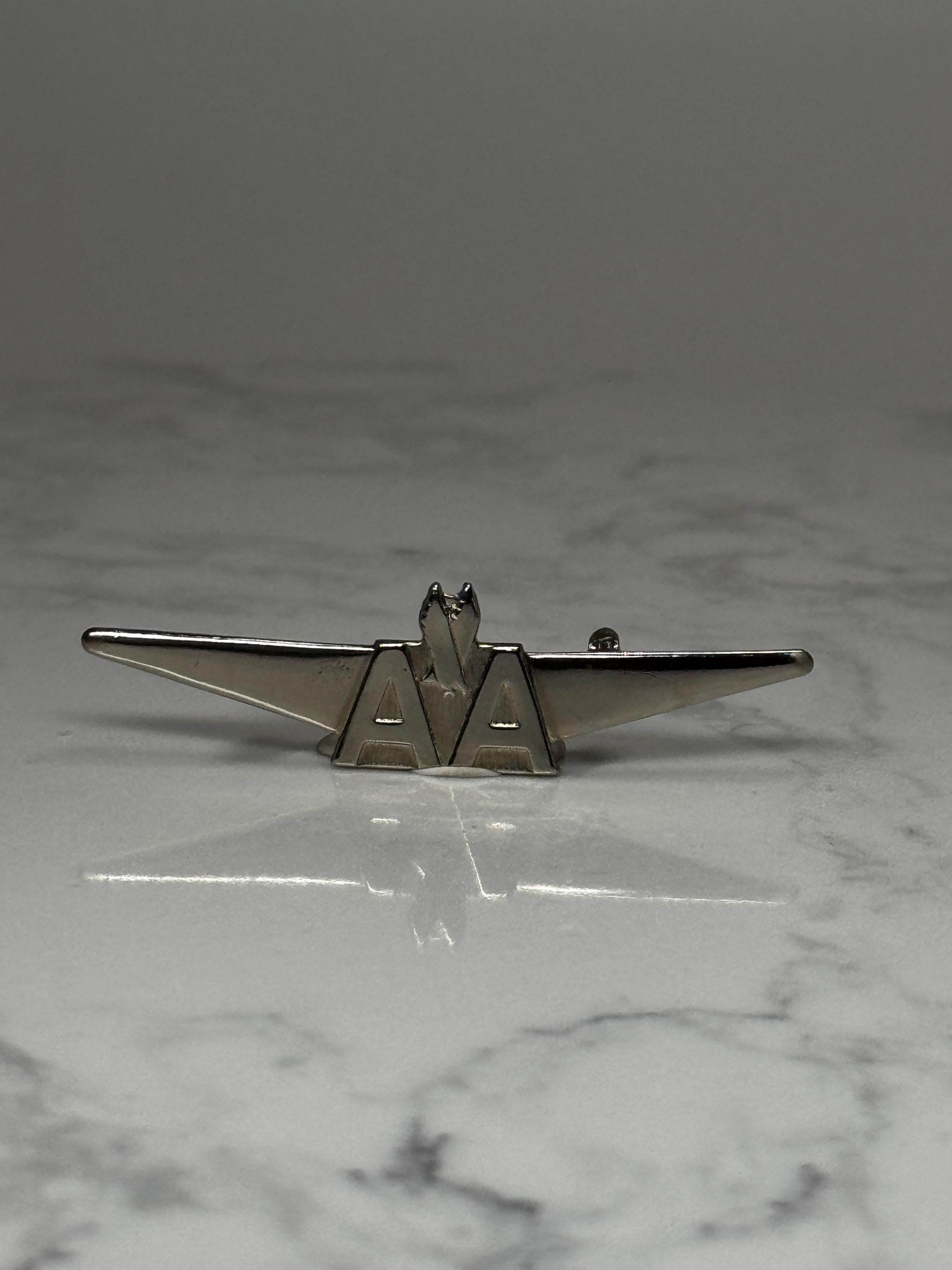 American Airlines Wings Lapel Pin: Silver Tone - Aviation Accessory