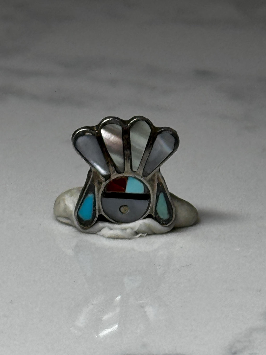 Southwest Inlay Sunface Pin Turquoise Style Native Inspired Enamel Brooch