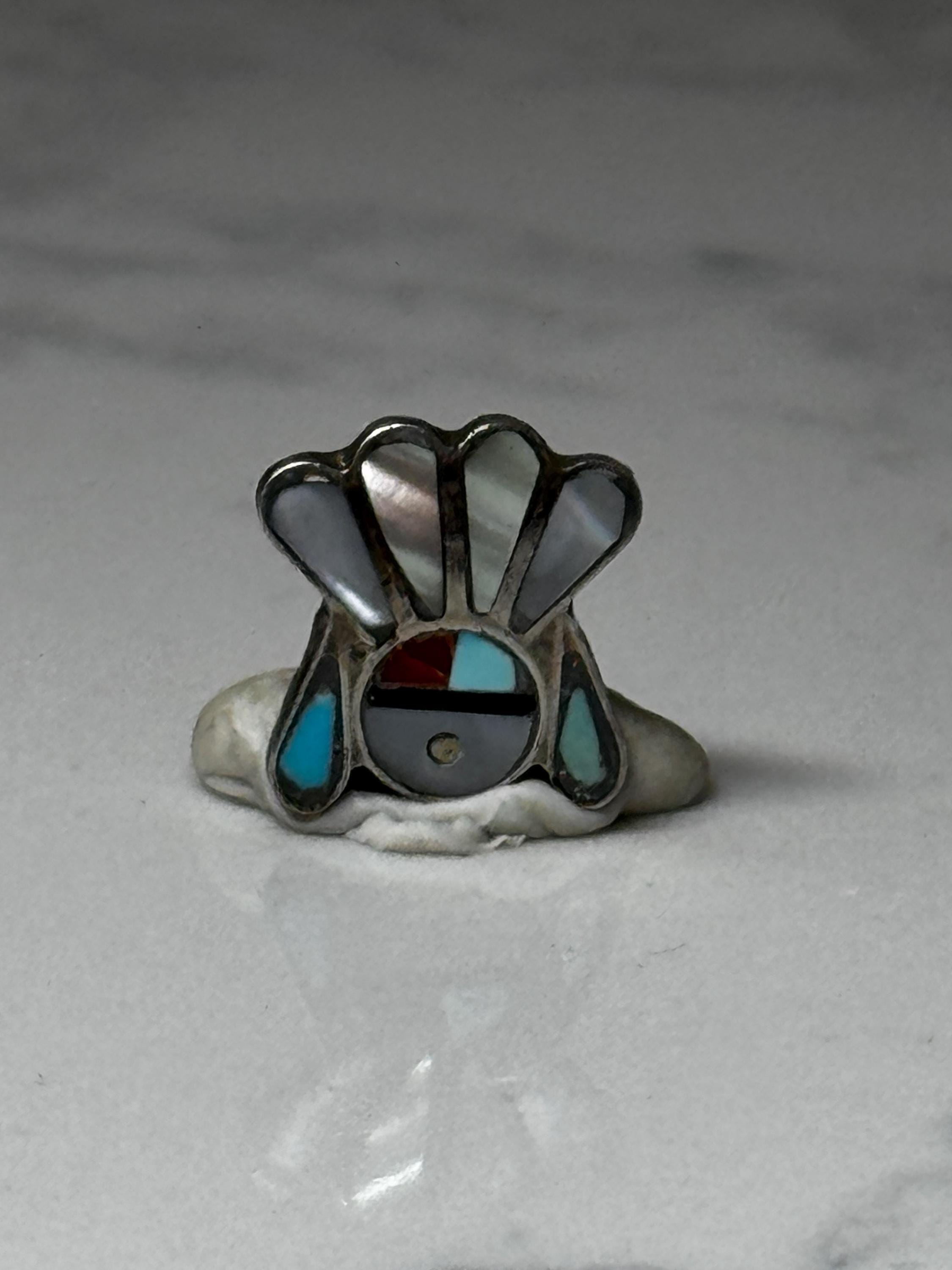 Southwest Inlay Sunface Pin Turquoise Style Native Inspired Enamel Brooch