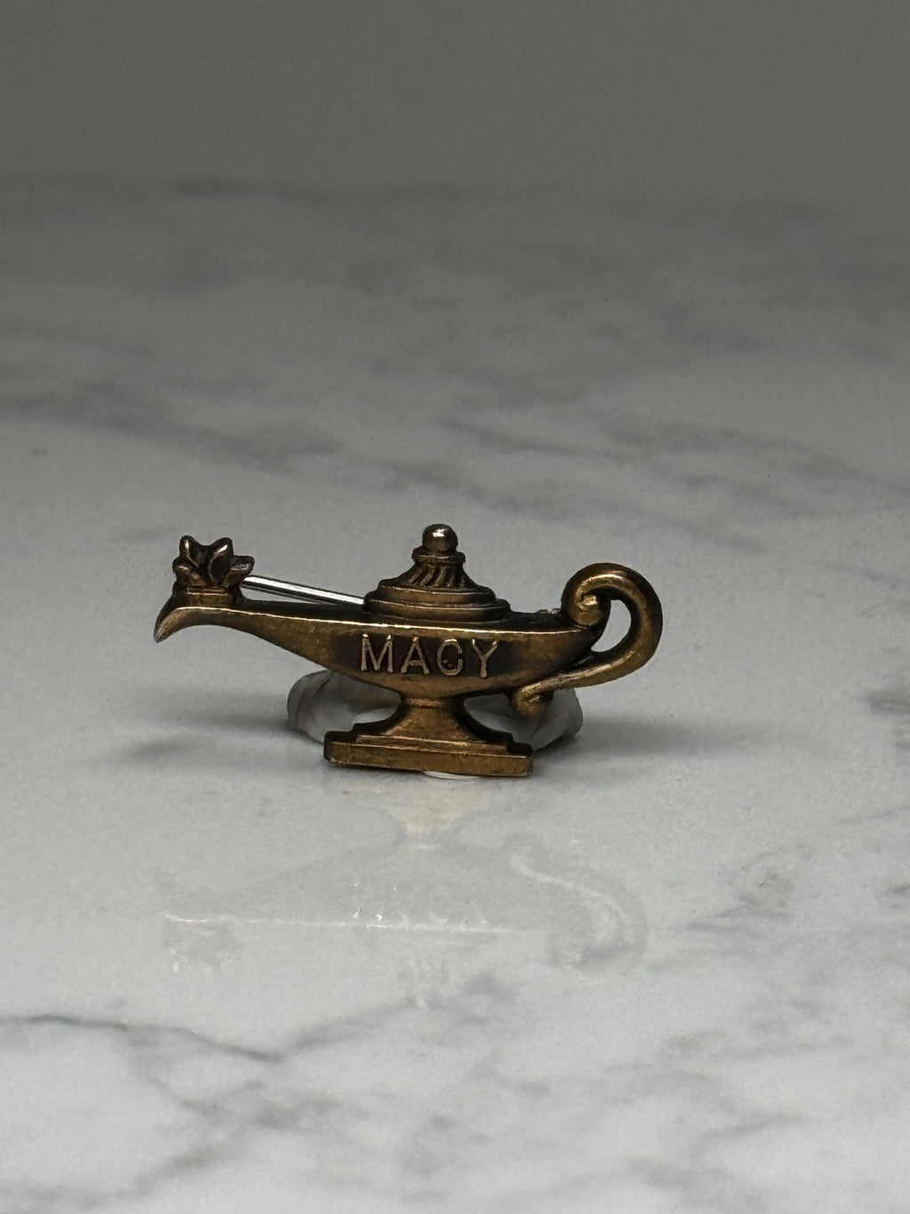 Magic Lamp Lapel Pin: Brass Tone - Fantasy Storybook Accessory