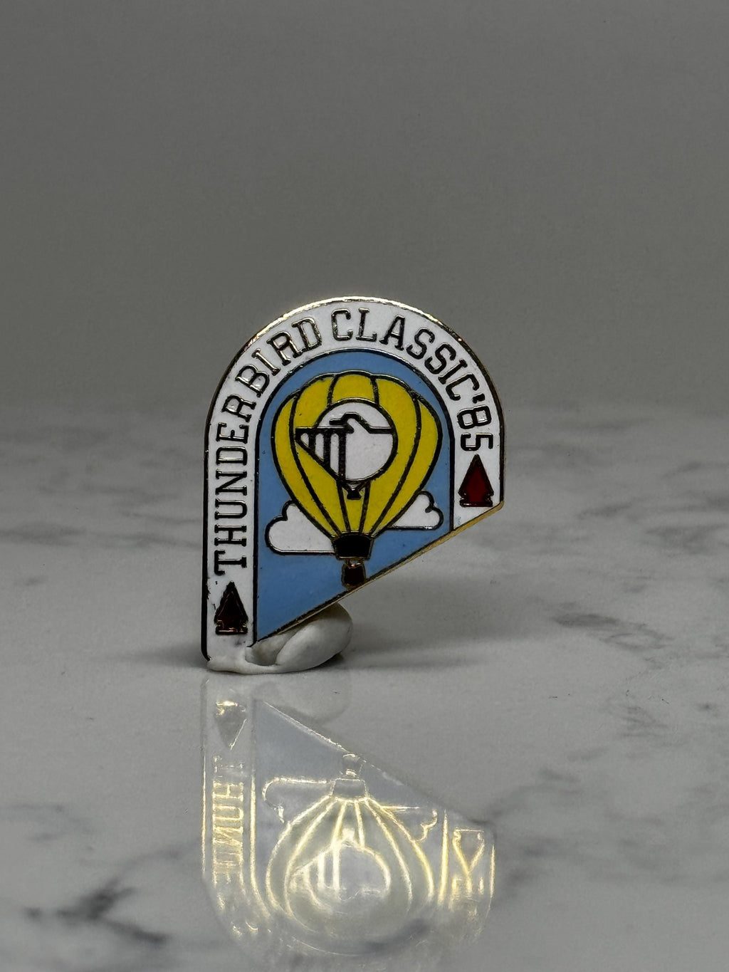 Thunderbird Classic 85 Enamel Pin: Blue Yellow - 1980s Golf Accessory