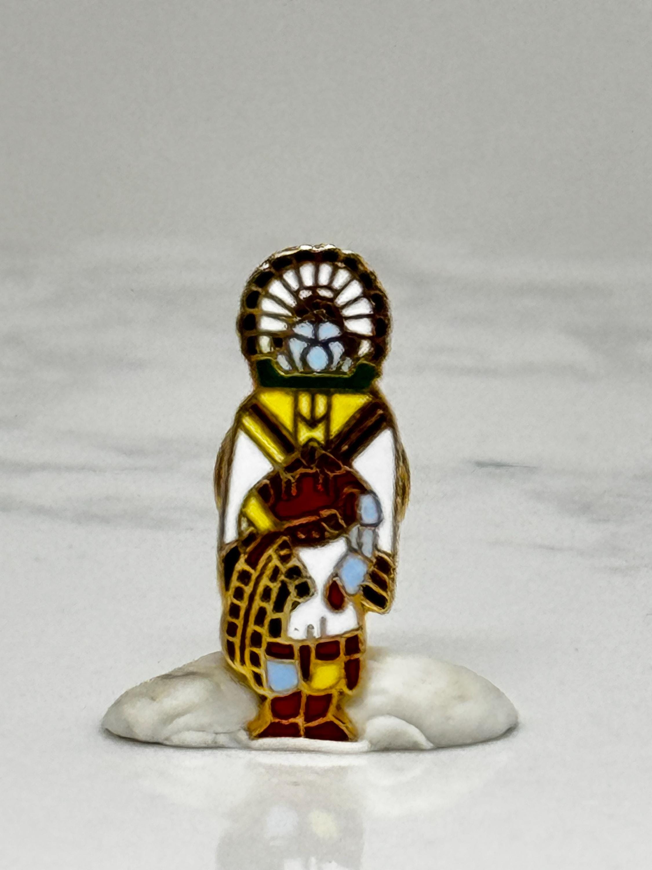 Vintage Southwest Native Inspired Enamel Pin Traditional Figure Lapel Pin