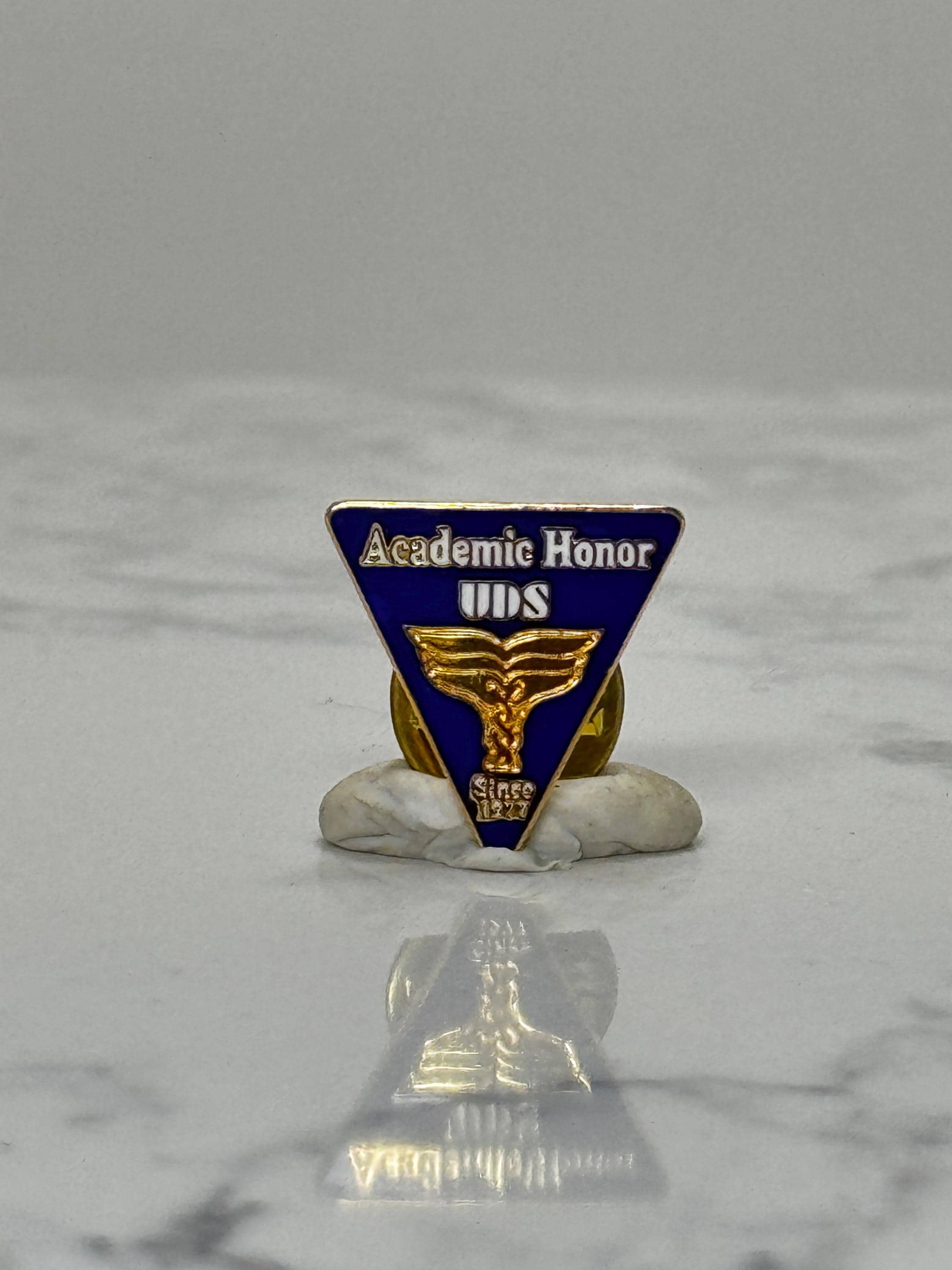 Academic Honor WIDS Enamel Pin: Blue Gold Finish - School Award Accessory