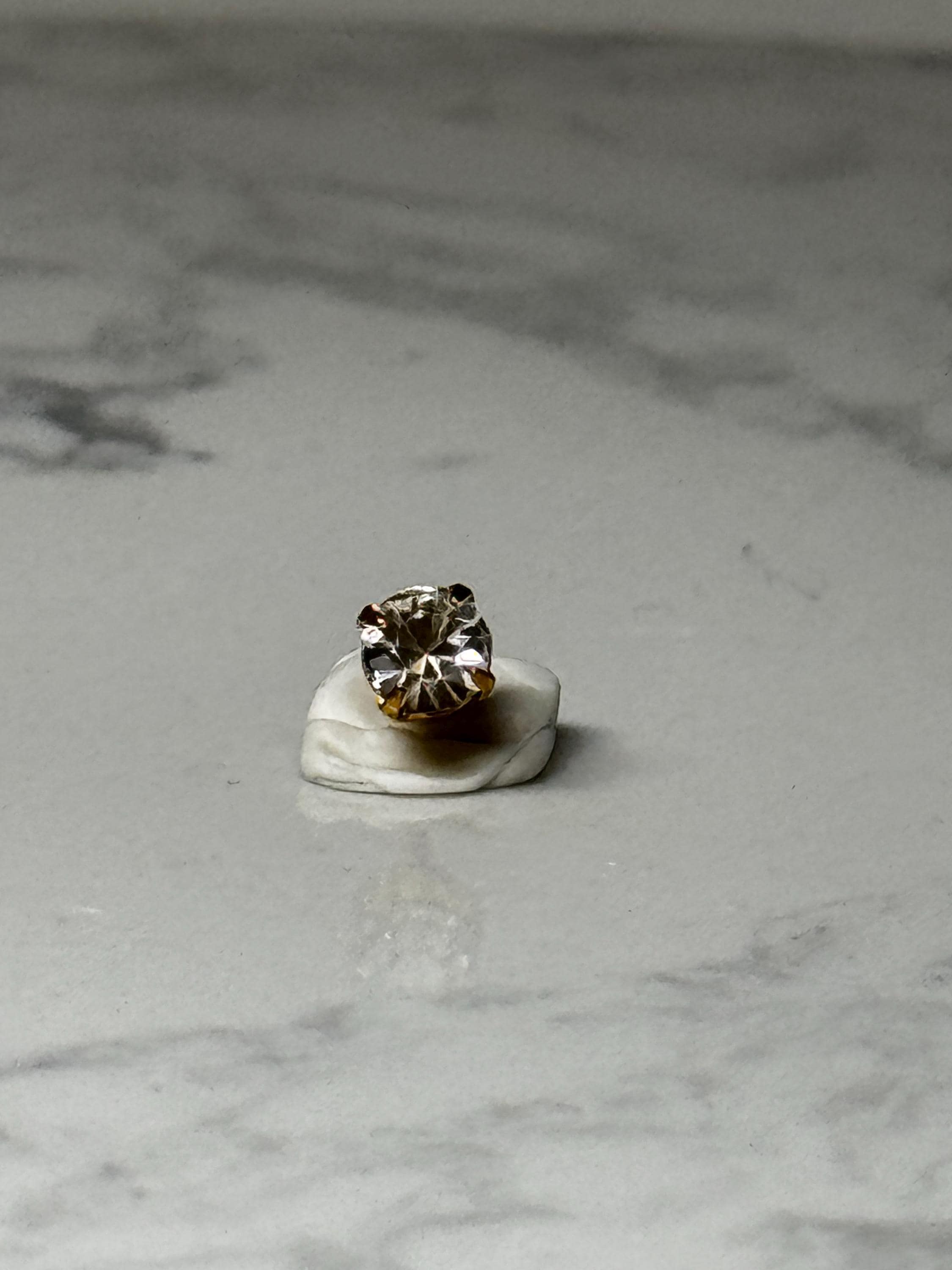 Clear Rhinestone Lapel Pin: Gold Tone Solitaire - Classic Accessory