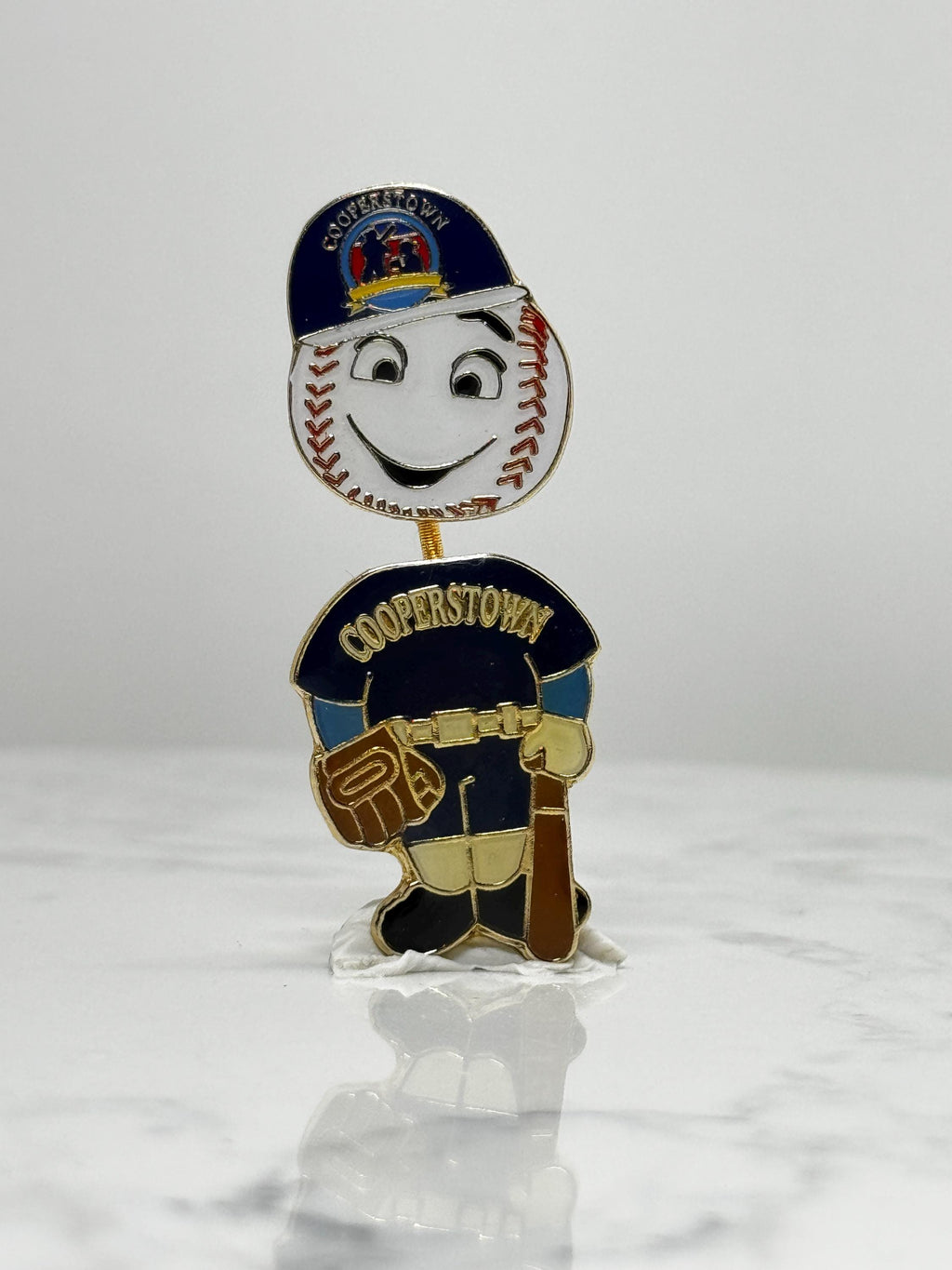 Cooperstown Baseball Pin: Gold Tone Enamel - Hall of Fame Accessory