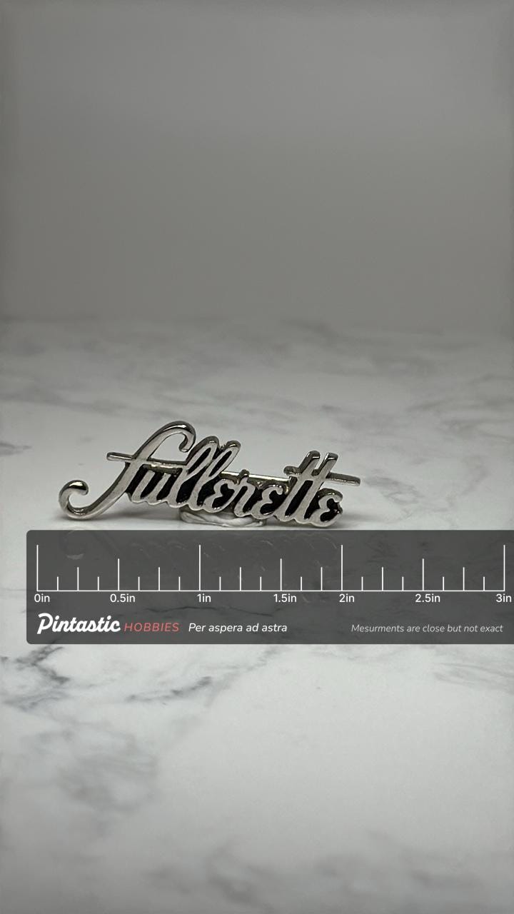 Fullerette Pin Vintage Fuller Brush Company Sales Representative Lapel Pin with ruler overlay for size reference