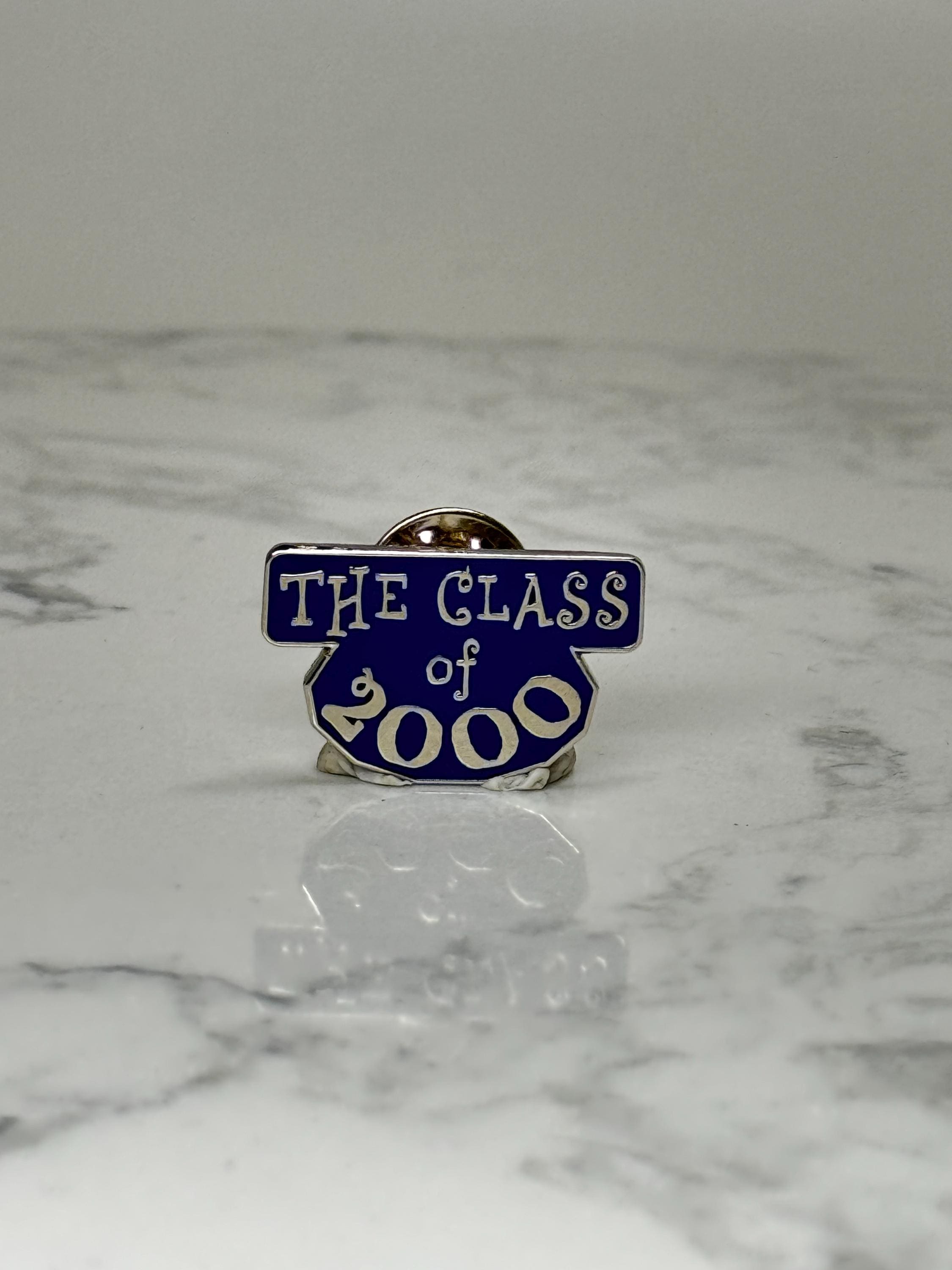 Class of 2000 Graduation Pin: Blue Enamel - Y2K Era Accessory