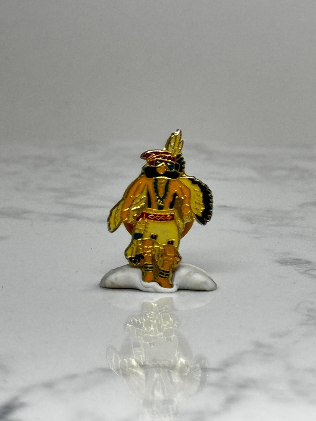 Native American Dancer Enamel Pin: Gold Tone - Southwest Cultural Accessory
