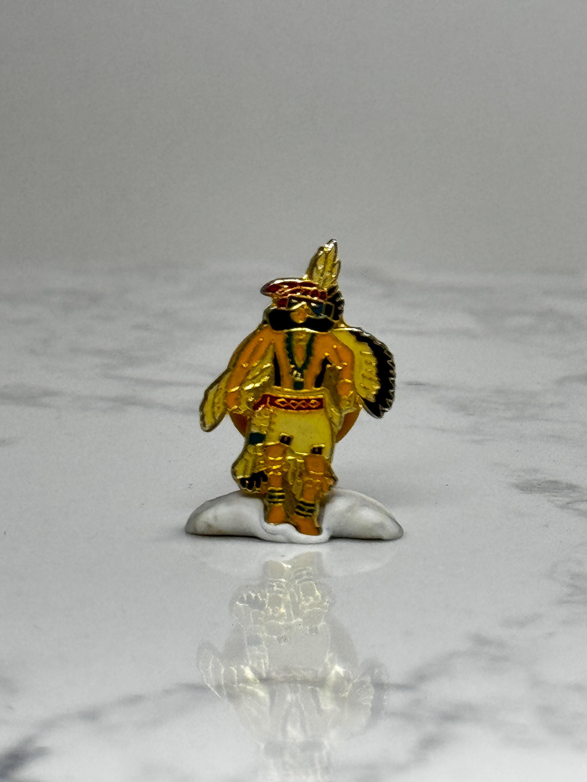 Native American Dancer Enamel Pin: Gold Tone - Southwest Cultural Accessory