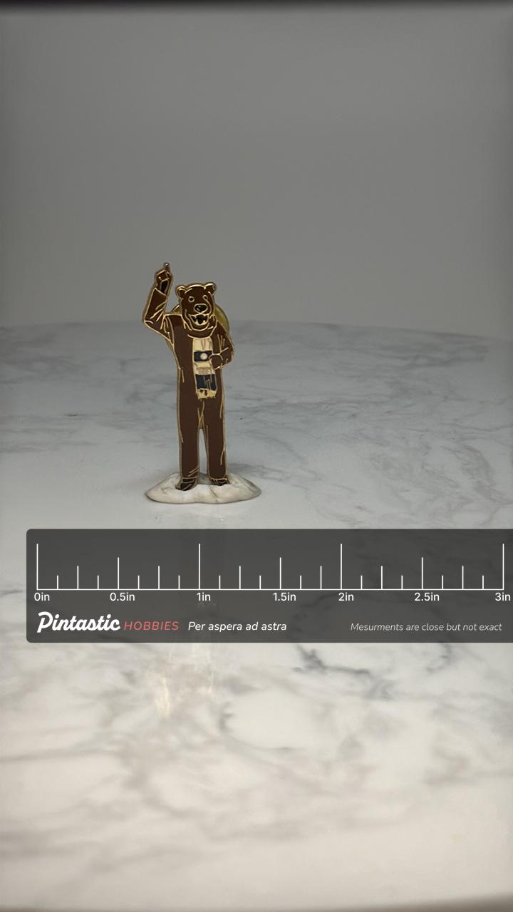 Penn State Mascott Pin PSU Mascot Lapel Pin College Sports Collectible with ruler overlay for size reference