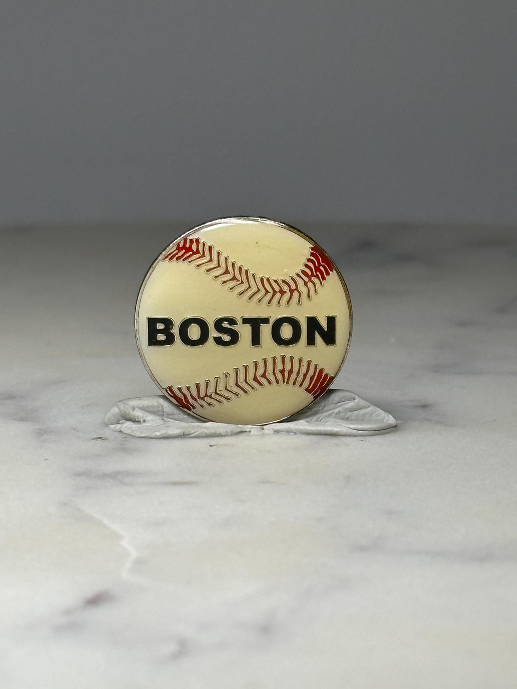 Boston Baseball Souvenir Pin: Cream Enamel - Sports Fan Accessory